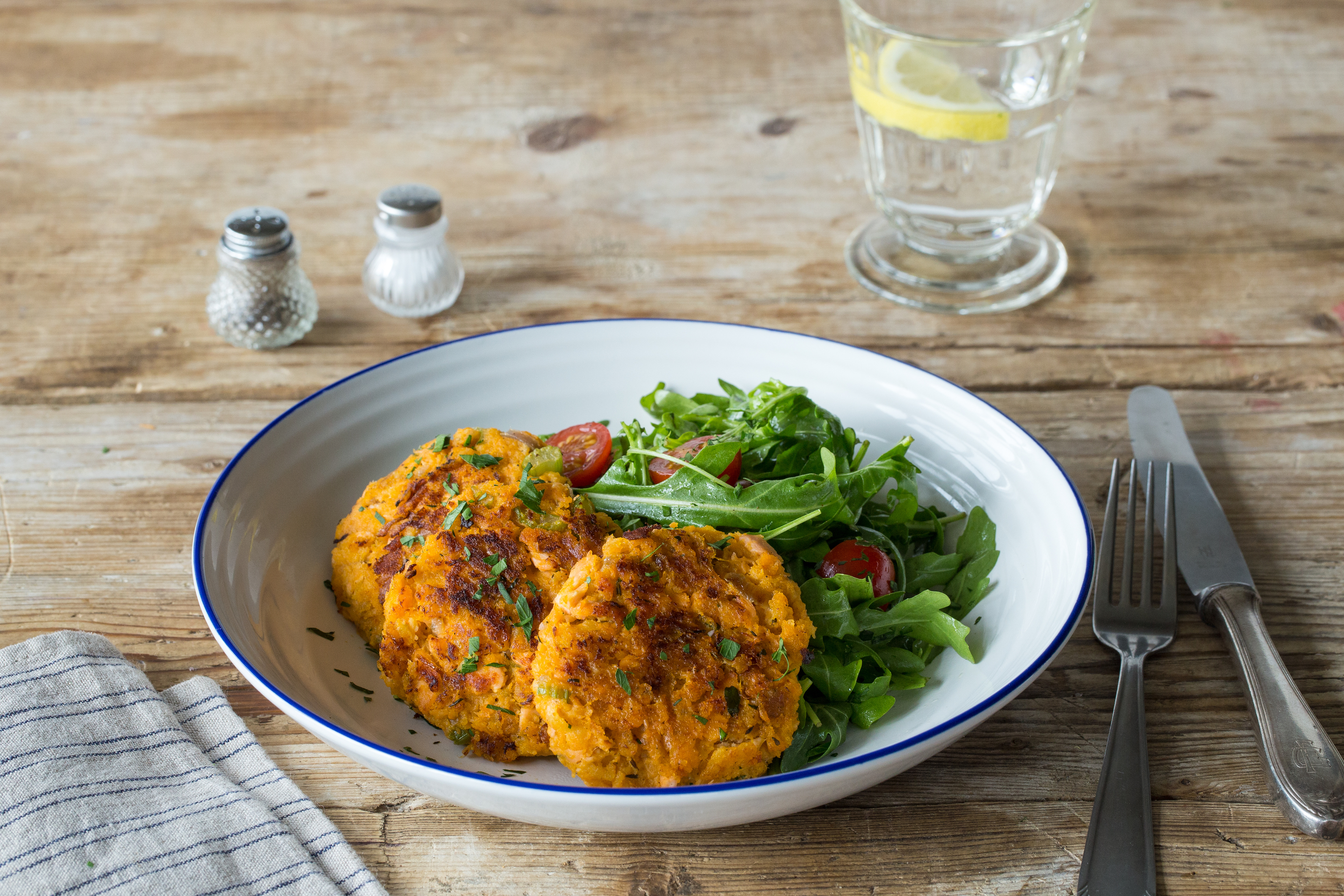 Old Bay-Spiced Trout & Sweet Potato Cakes