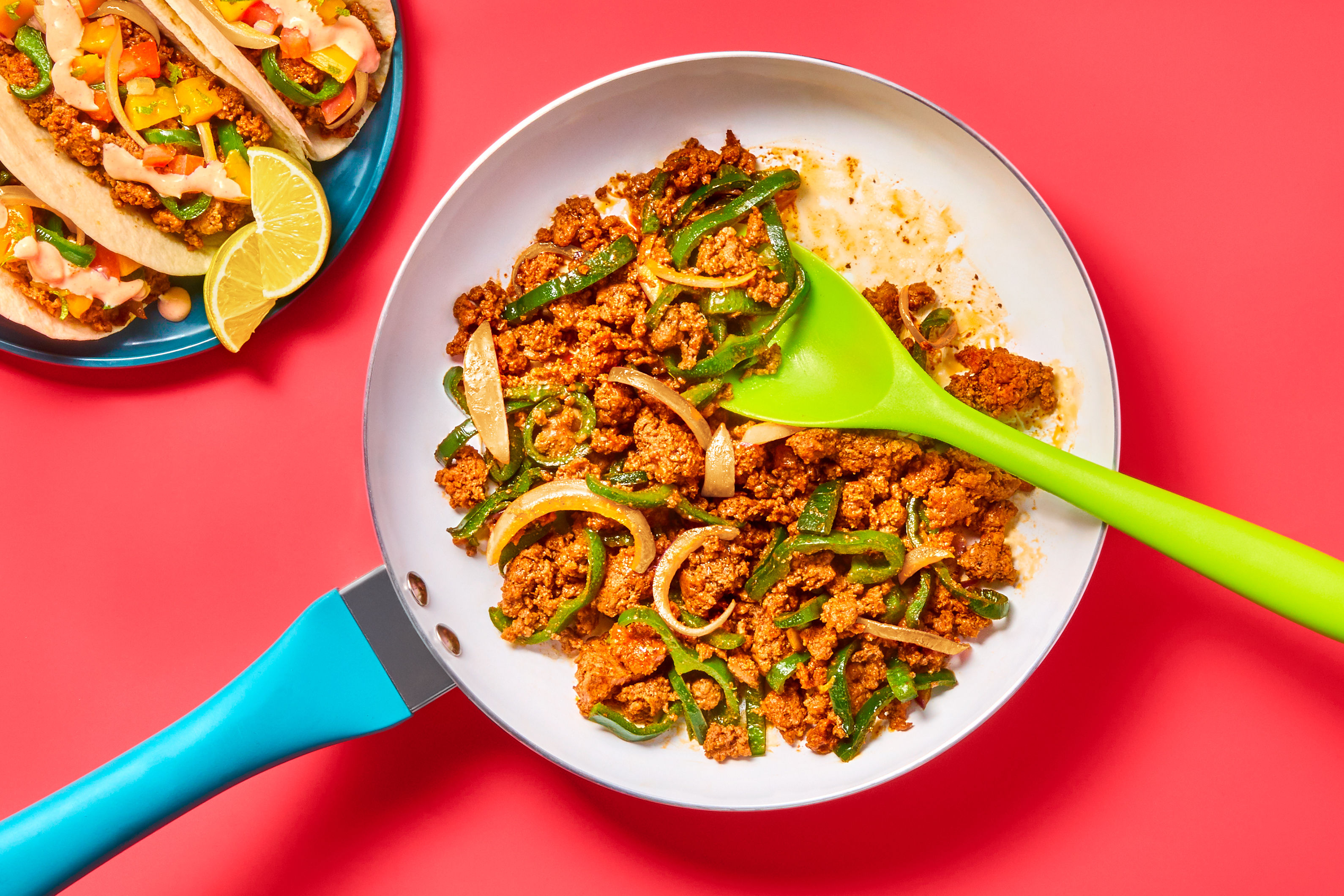 One-Pan Beef & Charred Poblano Tacos