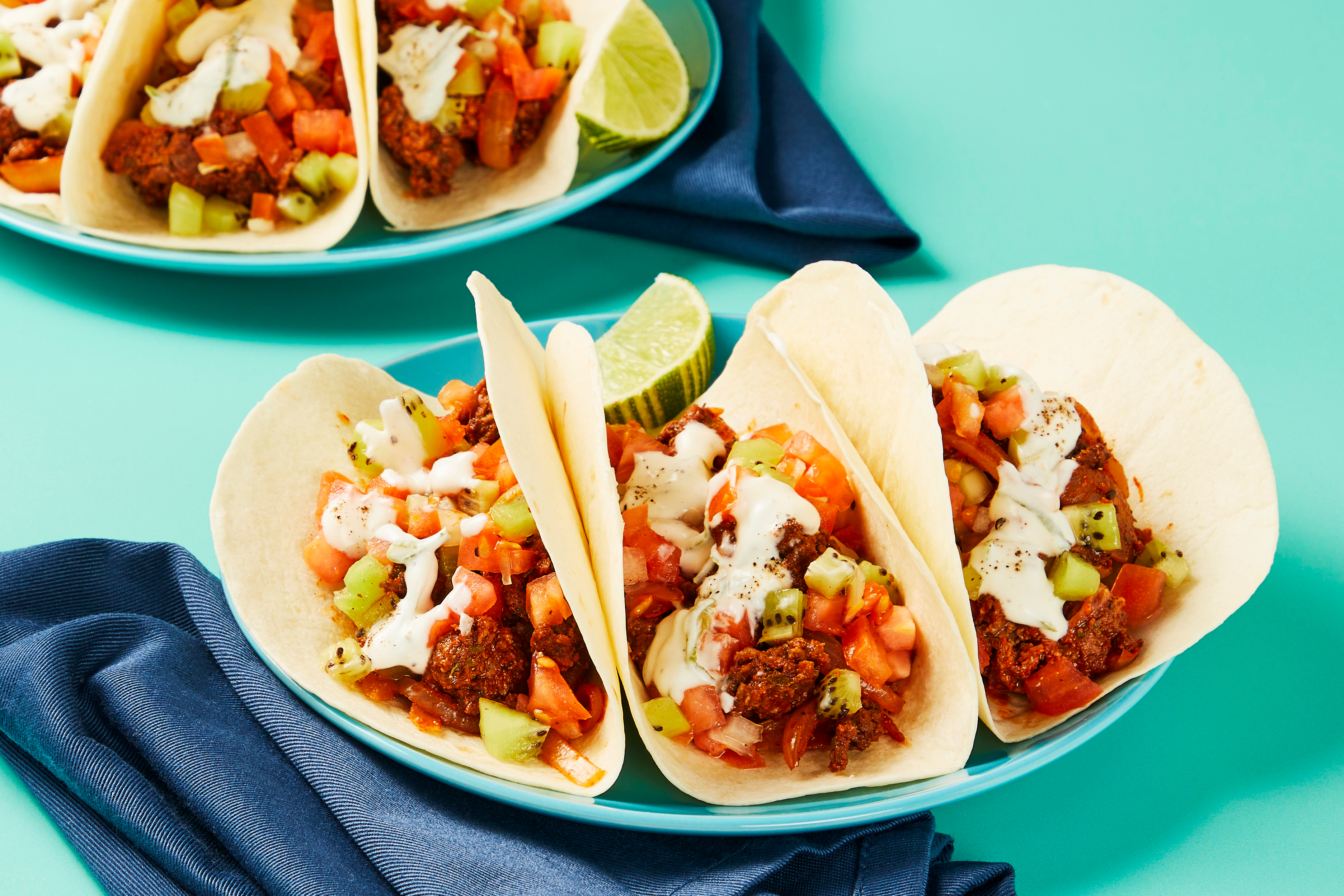 One-Pan Beef Tacos with Kiwi Salsa