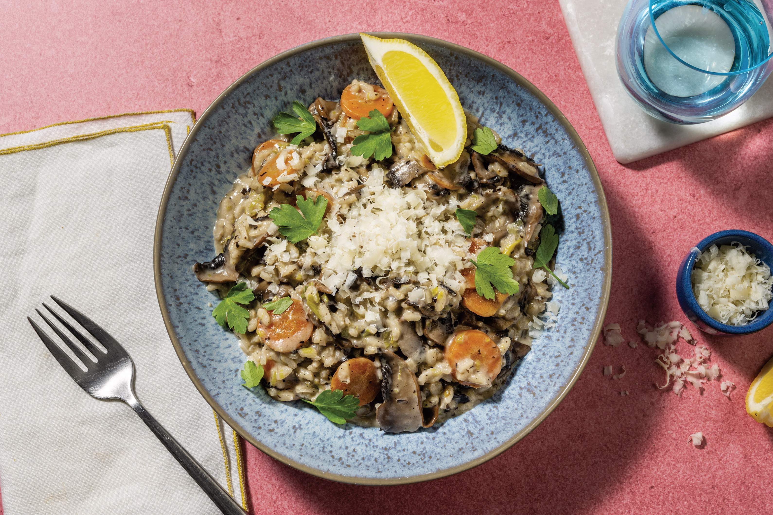 One-Pot Creamy Mushroom & Leek Risotto