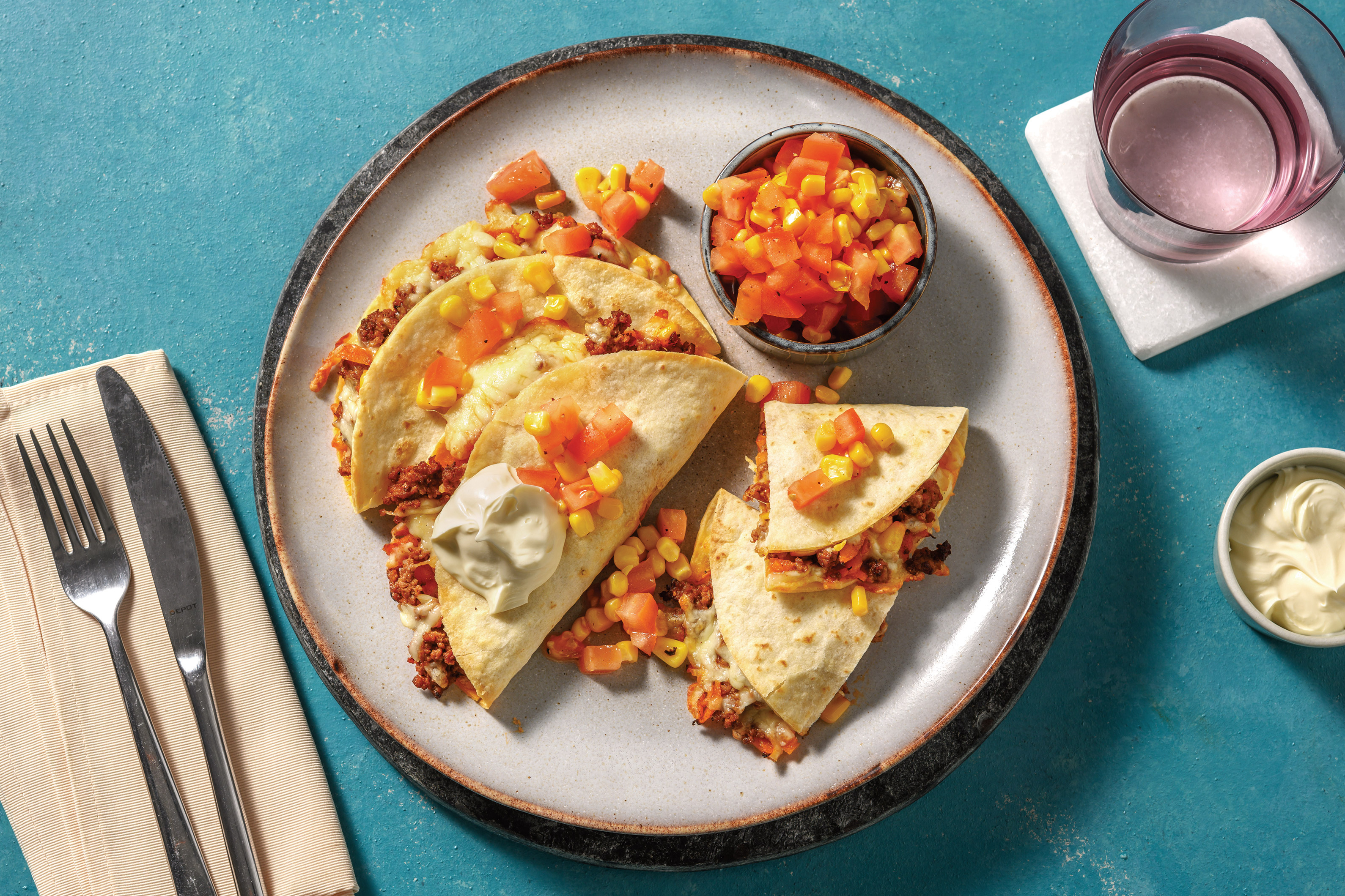 Oven-Baked Beef Quesadillas