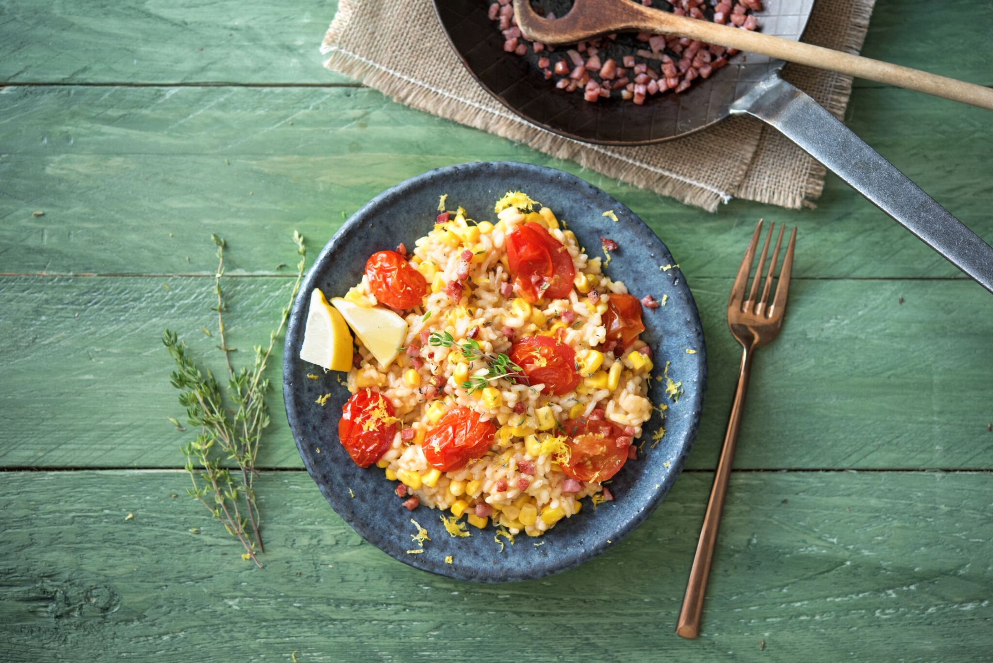 Oven-Baked Corn and Tomato Risotto