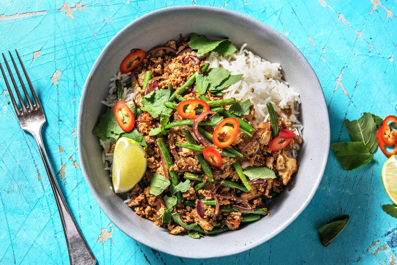 Pad krapow moo au tofu