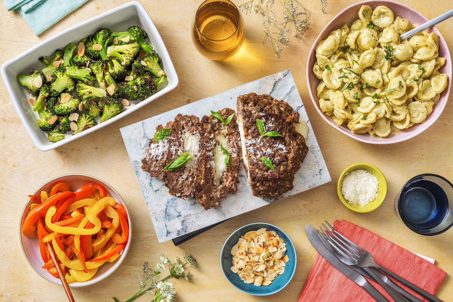 Pain de viande festif farci à la mozzarella