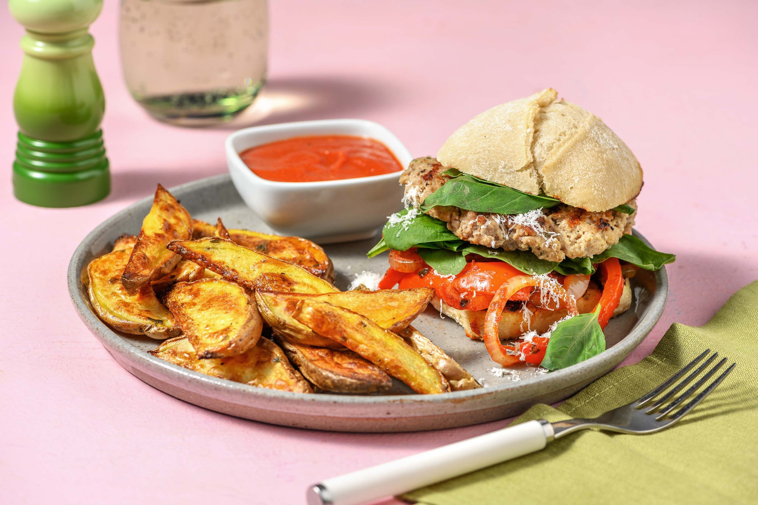 Grilled Italian Sausage and Pepper Ciabattas