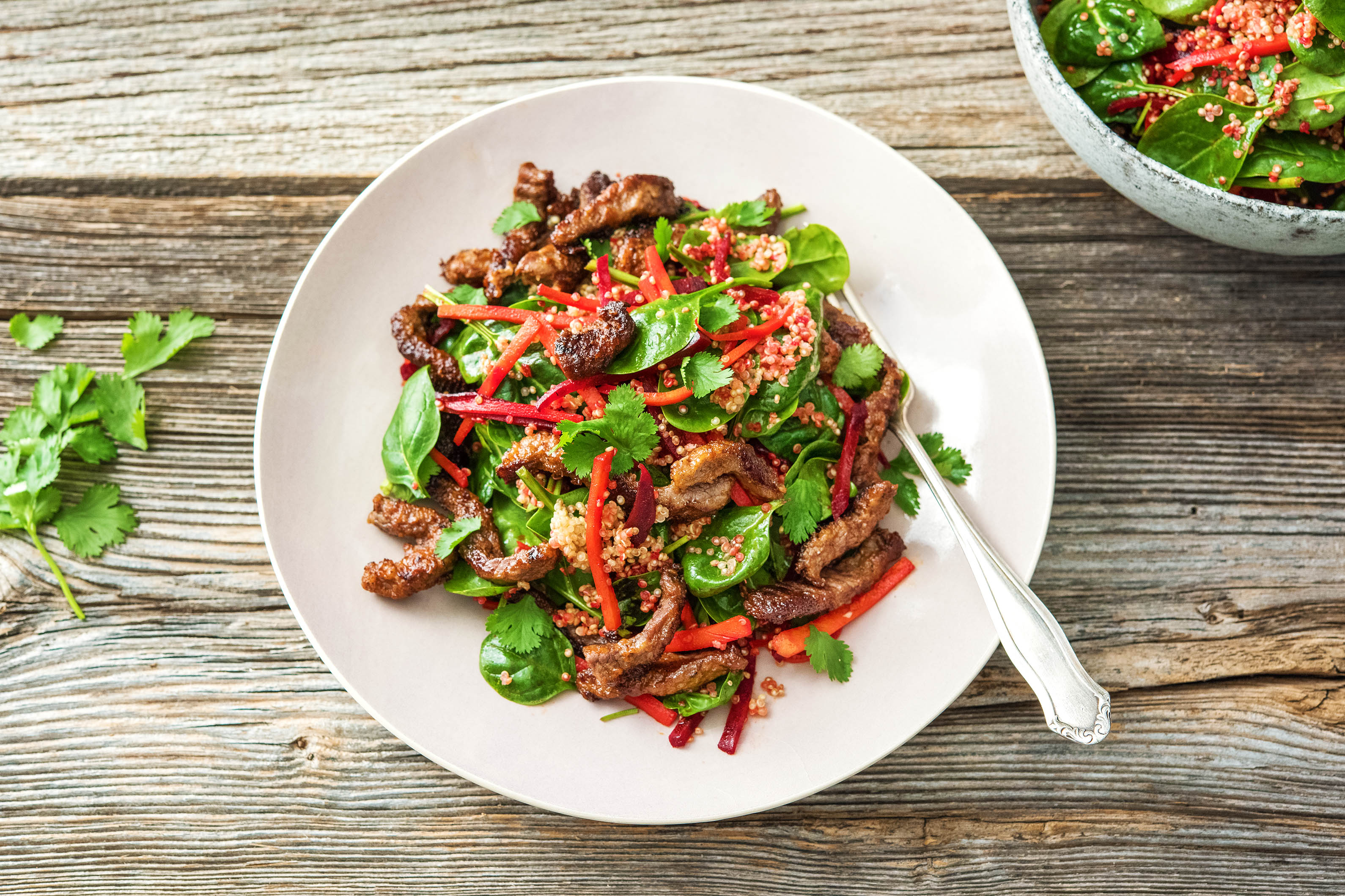 Pan-Fried Beef & Quinoa Salad