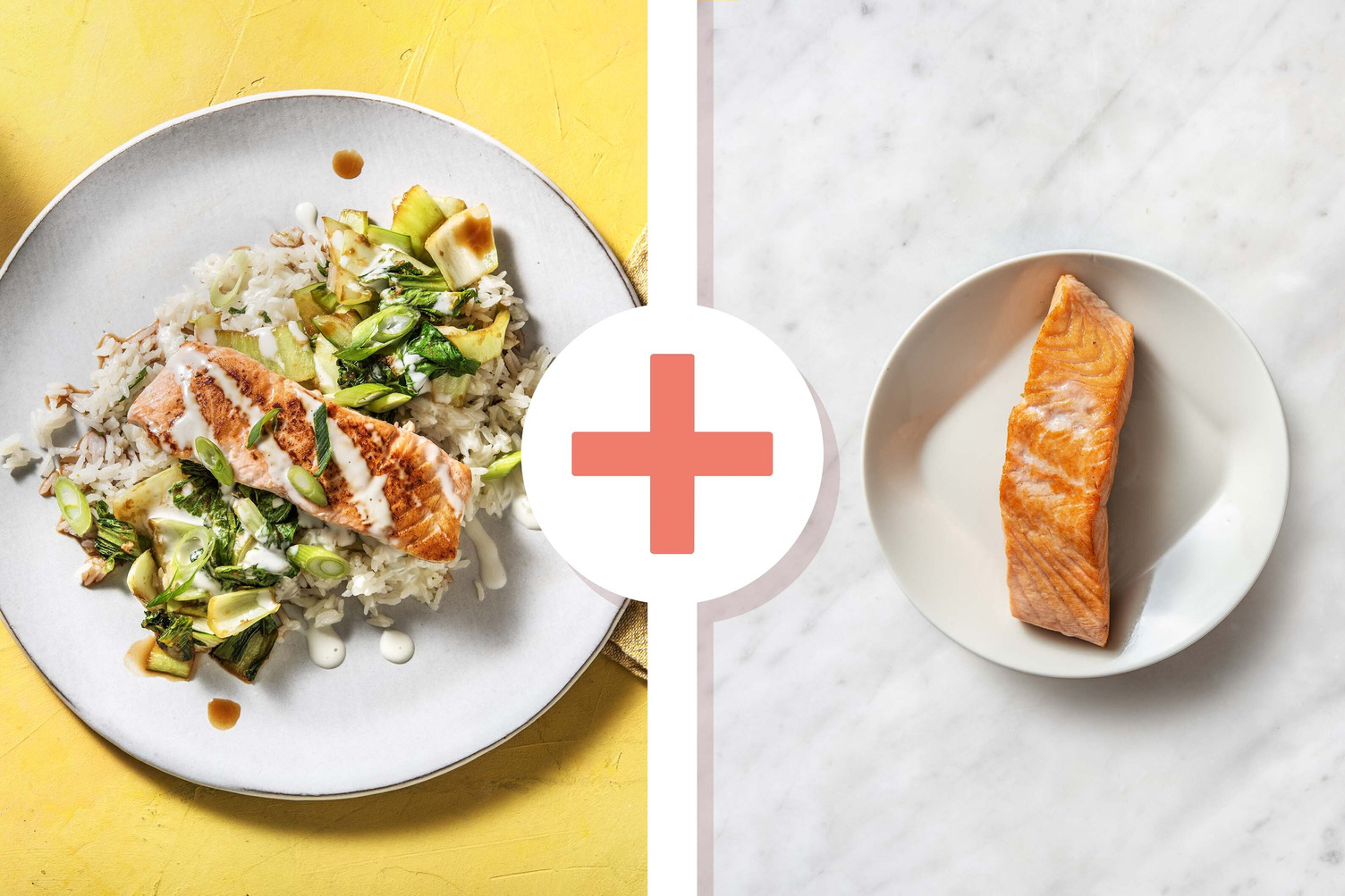 Saumon double poêlé et bok choy