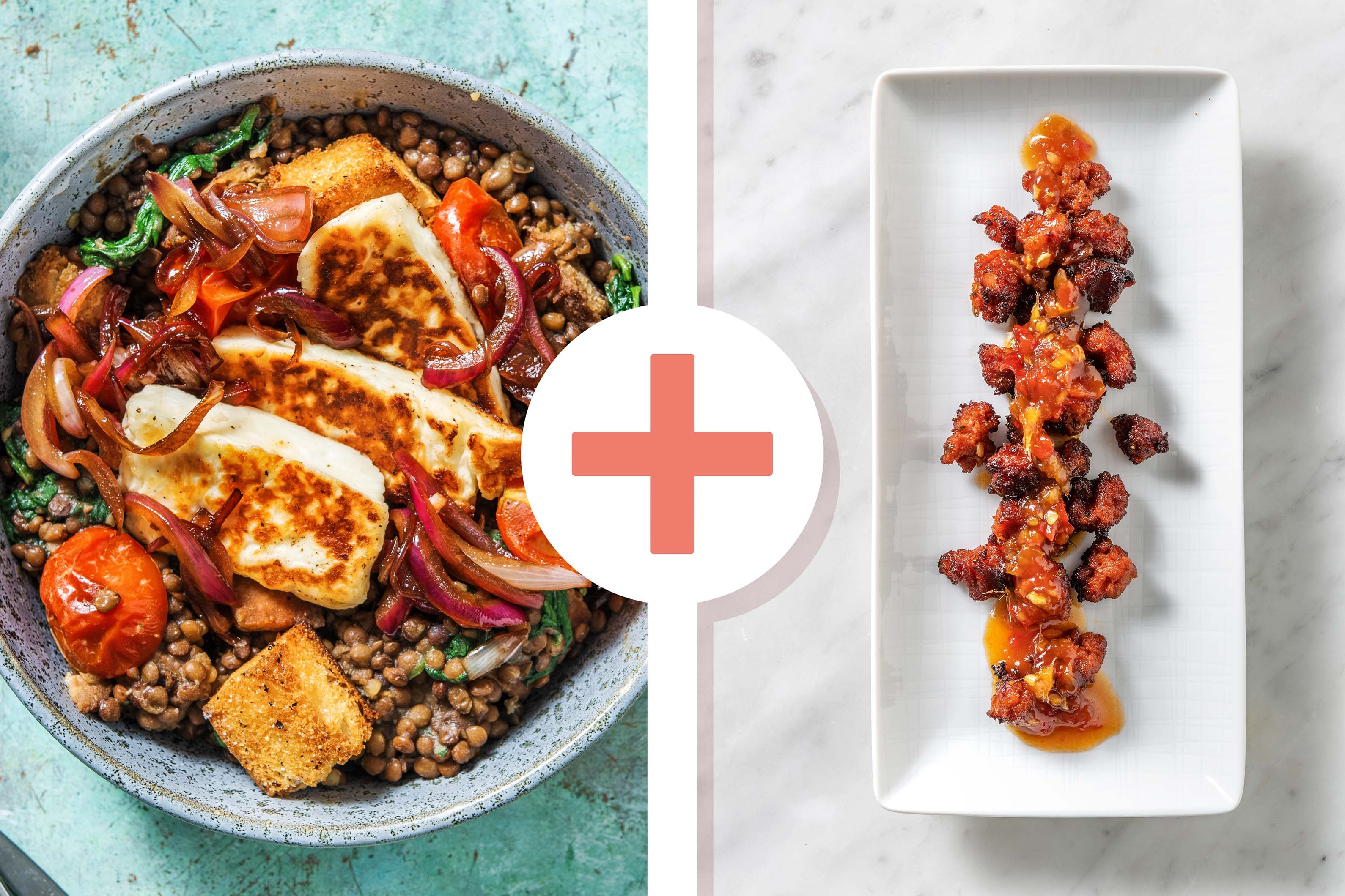 Pan Fried halloumi and Chorizo