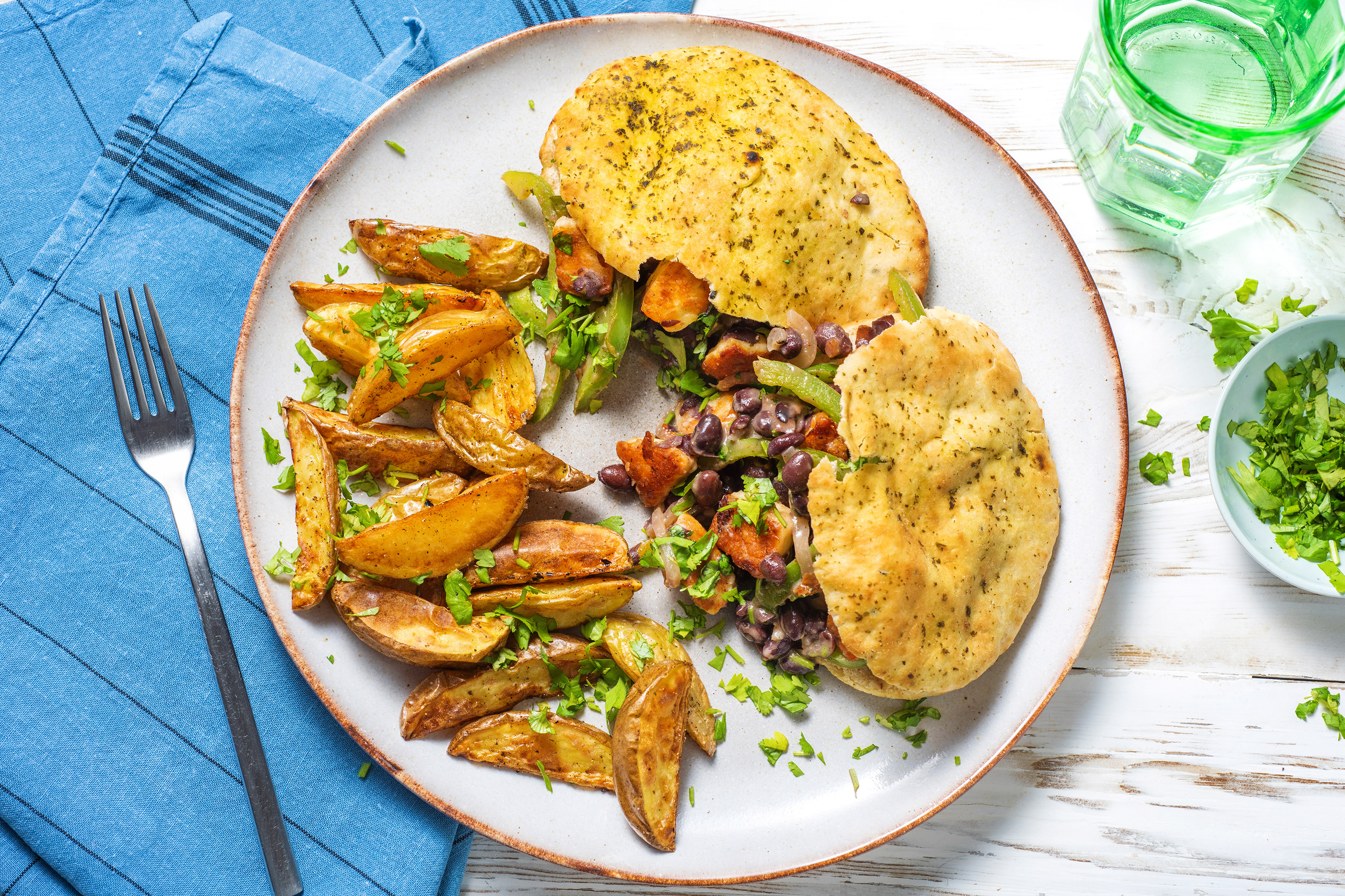 Paneer and Black Bean Naan