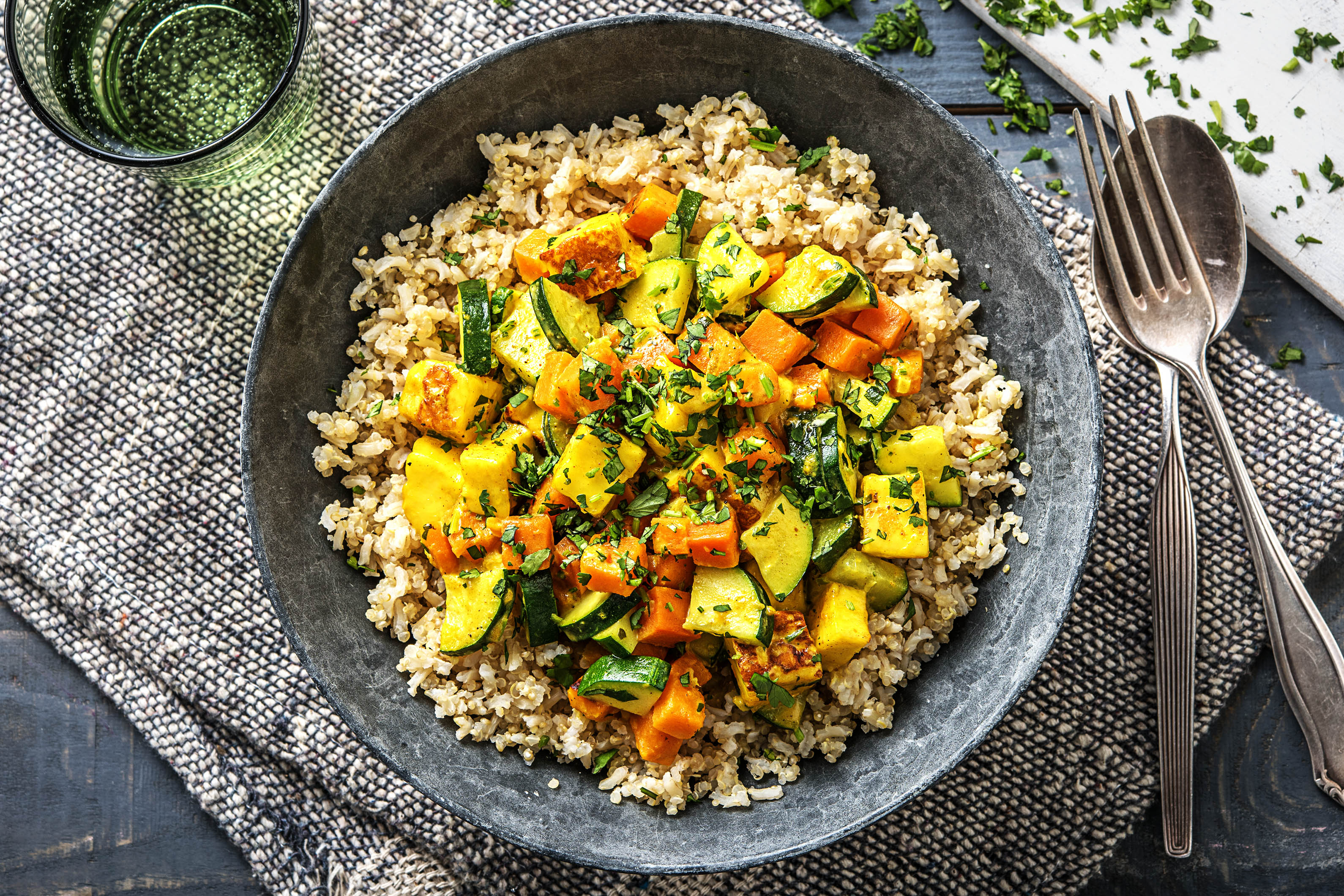 Paneer and Sweet Potato Curry (v)