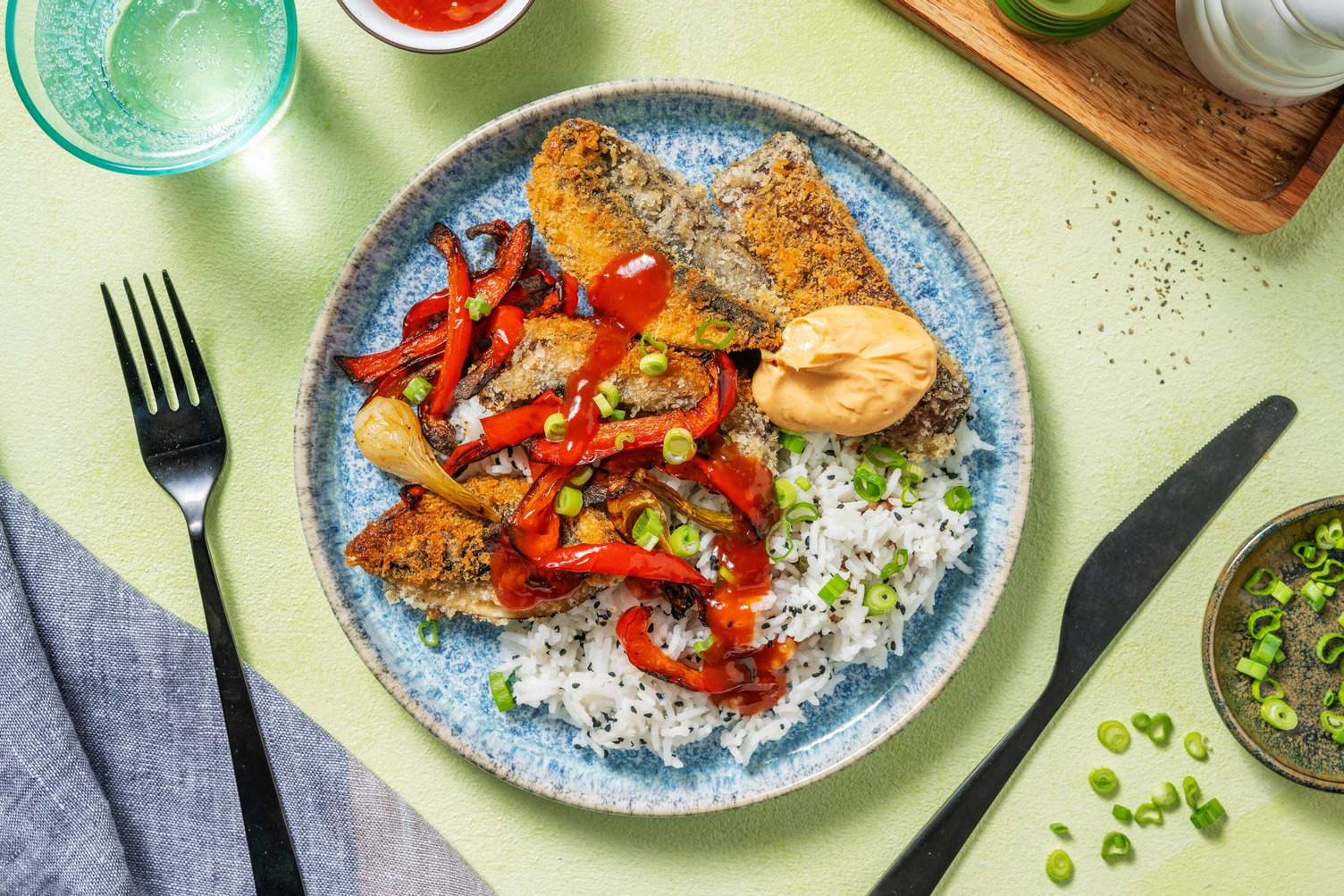 Panierter Portobello mit Sweet-Chili-Ketchup