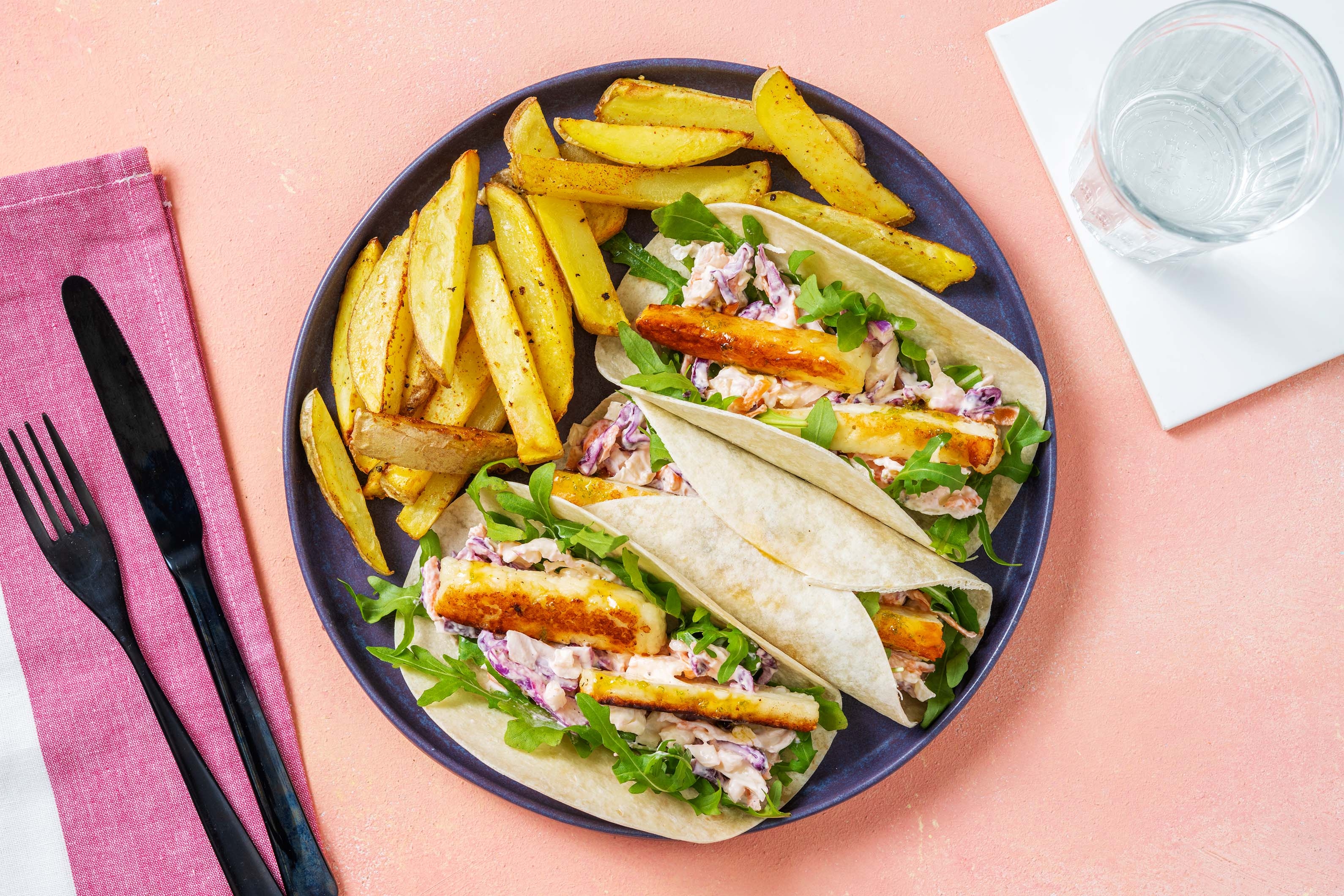 Paprika, Lime & Honey Glazed Halloumi Wraps