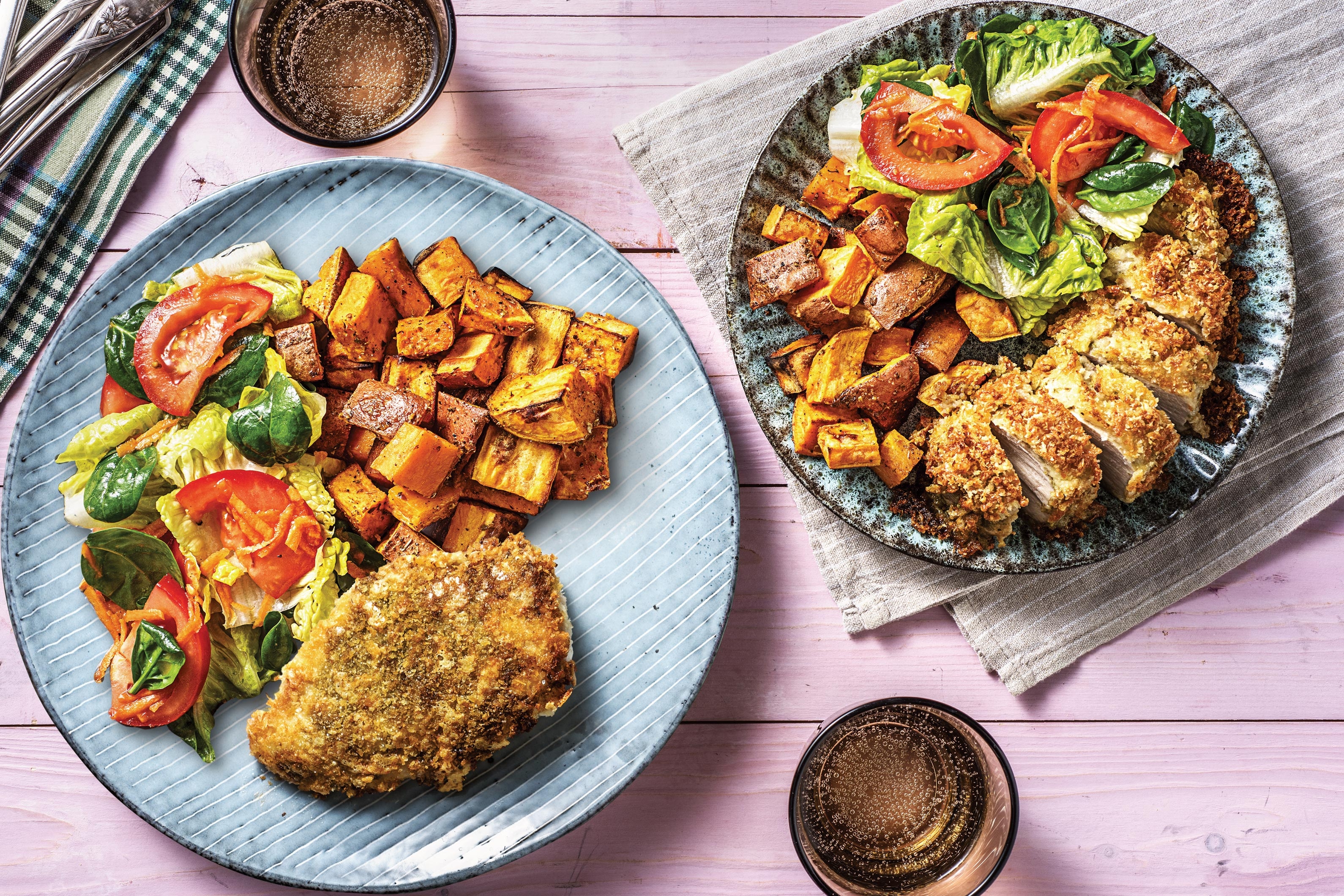 Pesto & Cheddar-Crusted Chicken