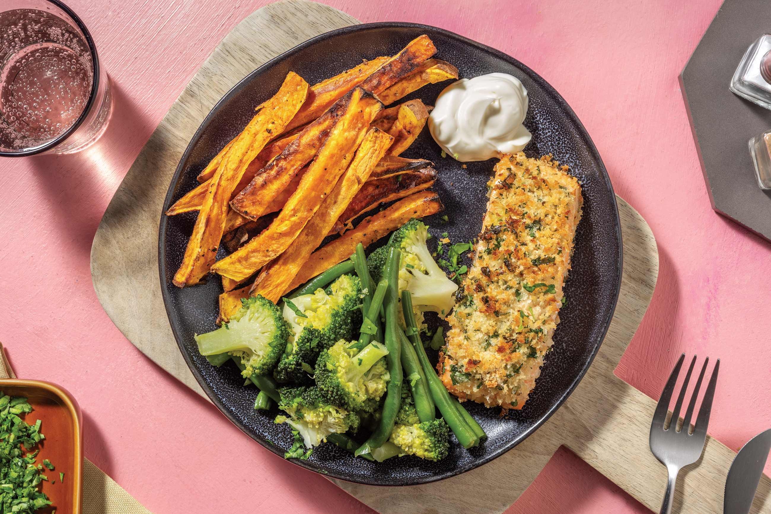 Parmesan Crumbed Salmon & Broccoli