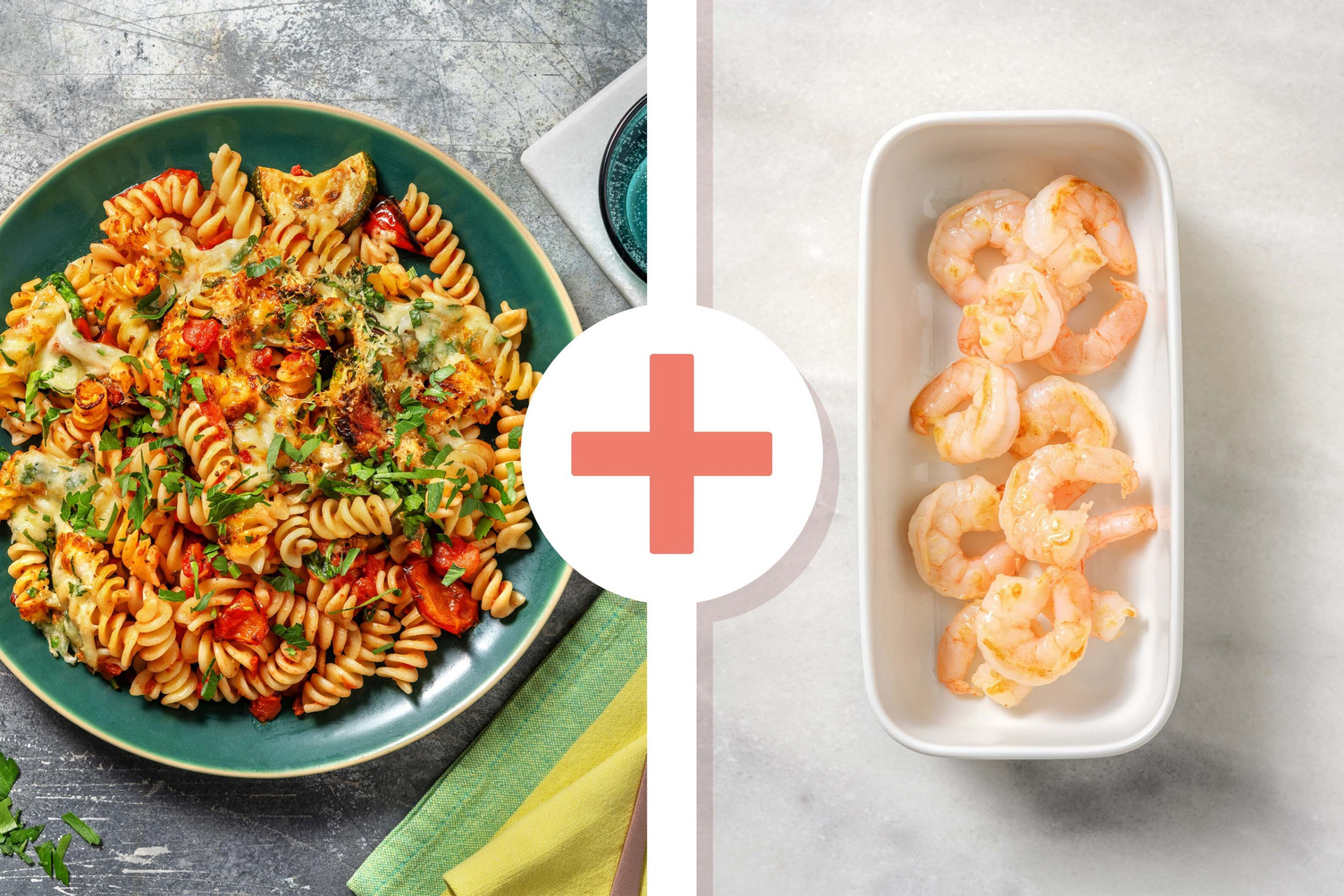 Roasted Veggie and Shrimp Pasta