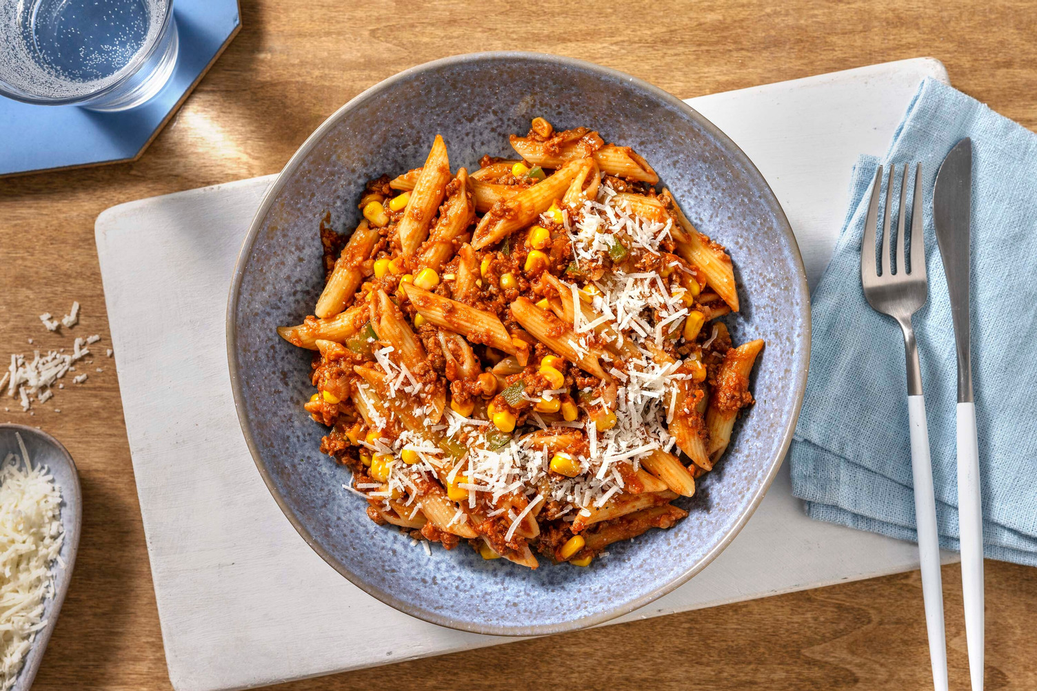 Snelle pasta met vega gehackt en Mexicaanse kruiden