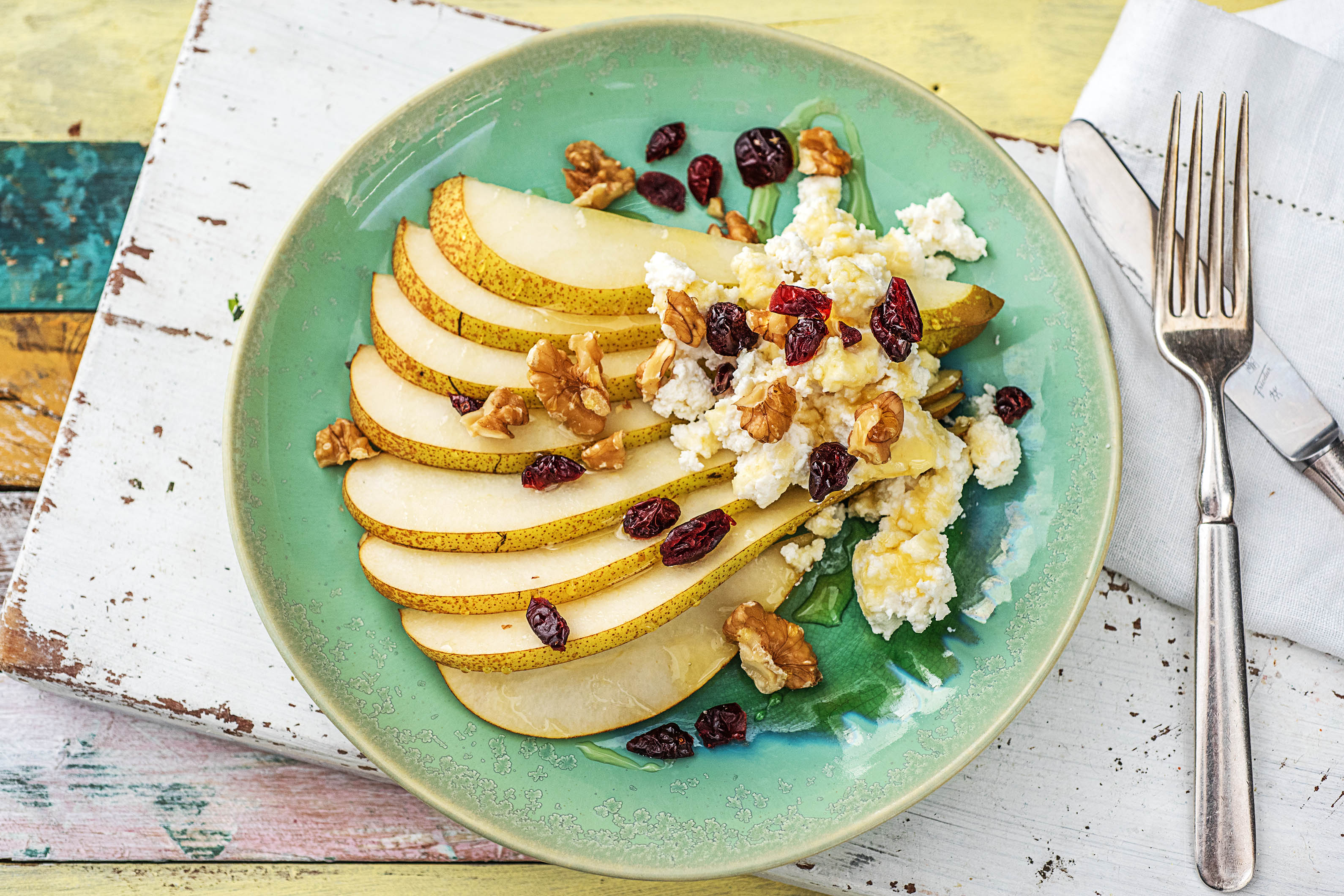 Poire à la ricotta et aux noix
