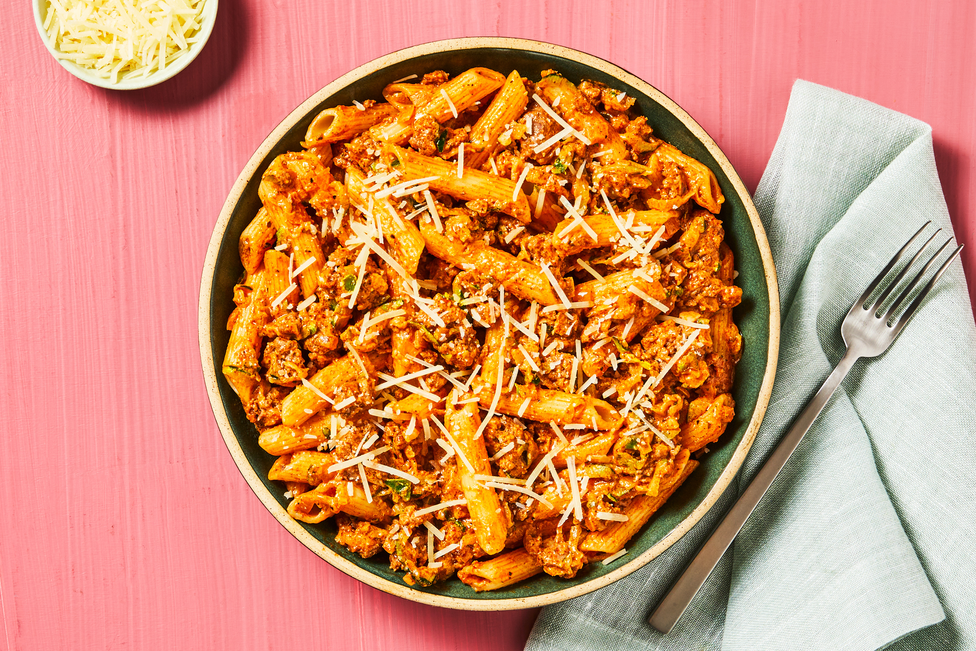 Penne with Beef & Zucchini Ragù