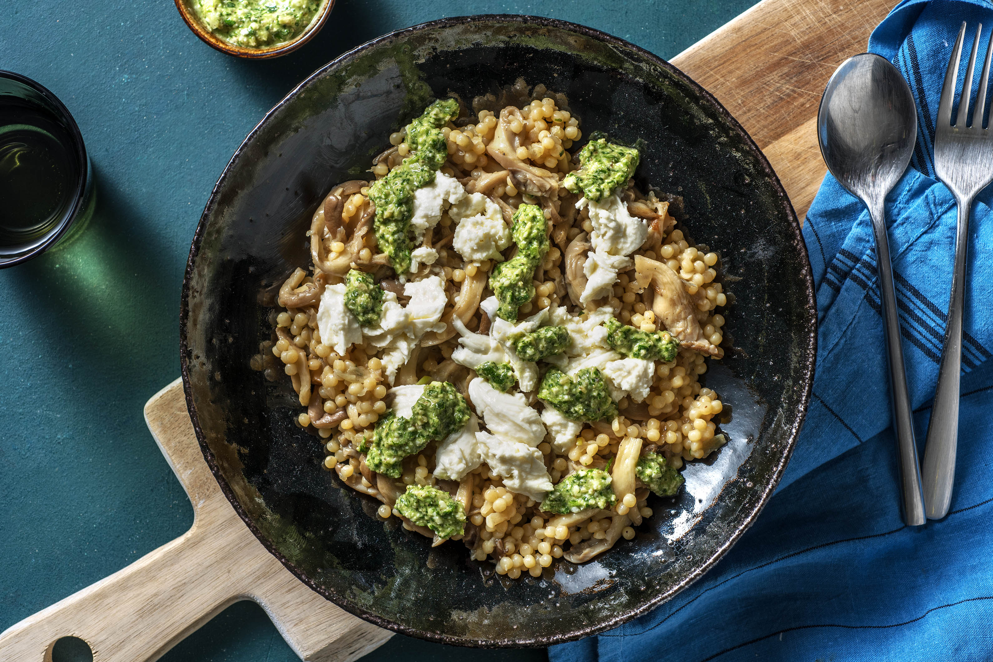 Perlencouscous mit Kerbelpesto