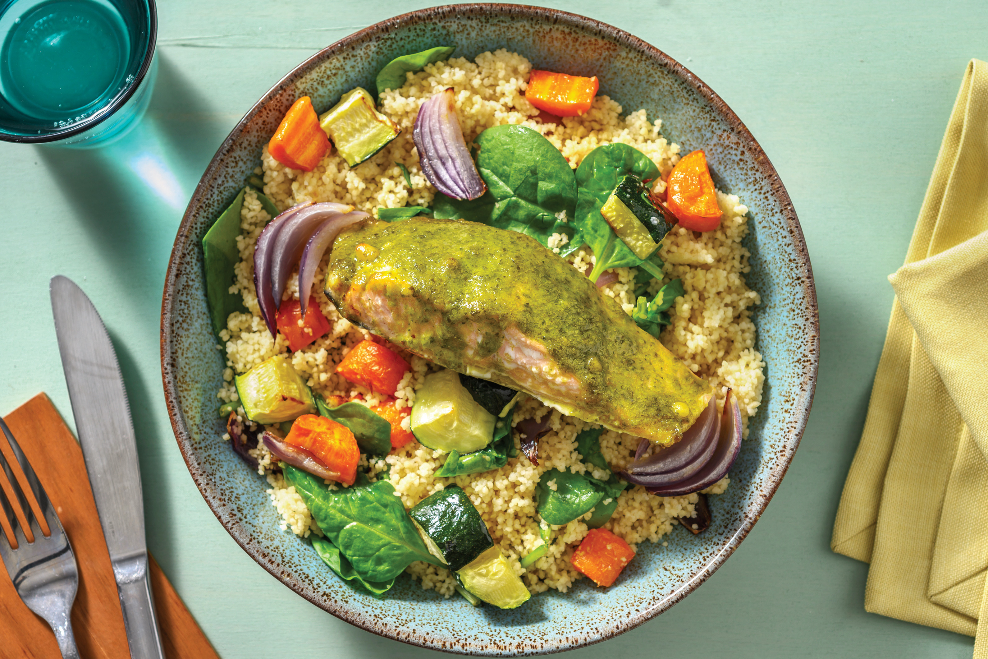 Basil Pesto Baked Salmon