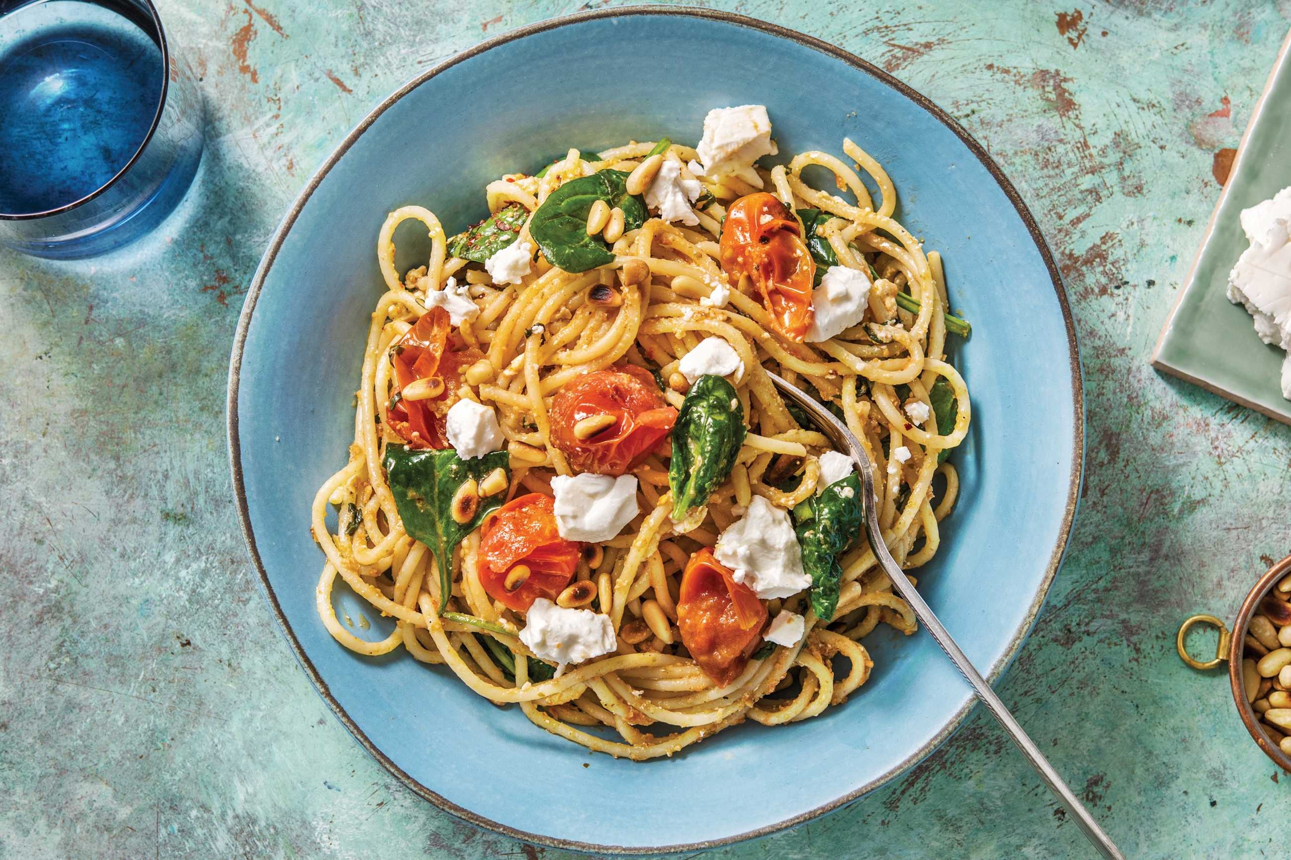 Goat Cheese & Pesto Linguine 