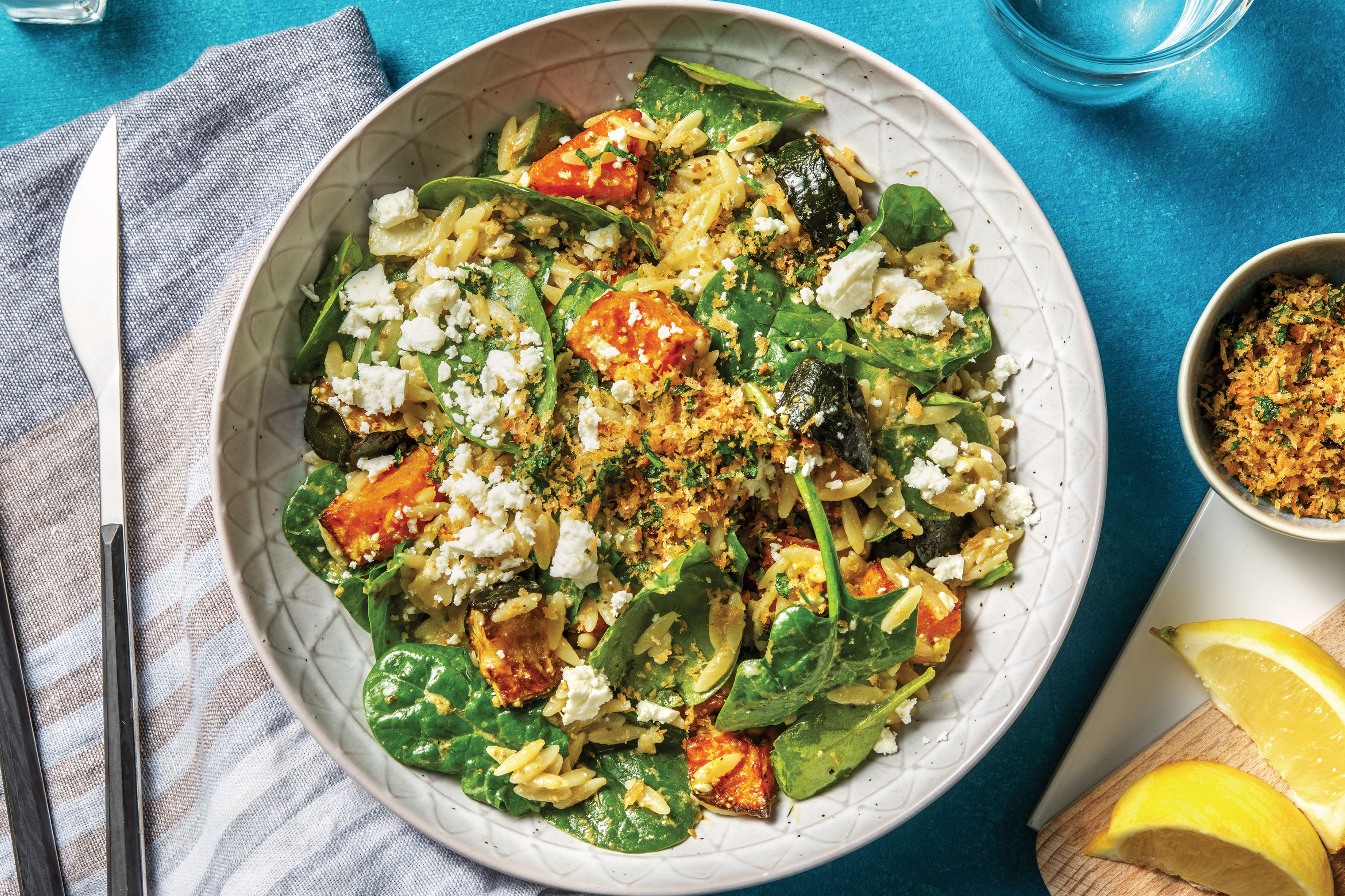 Pesto, Roast Pumpkin & Fetta Risoni