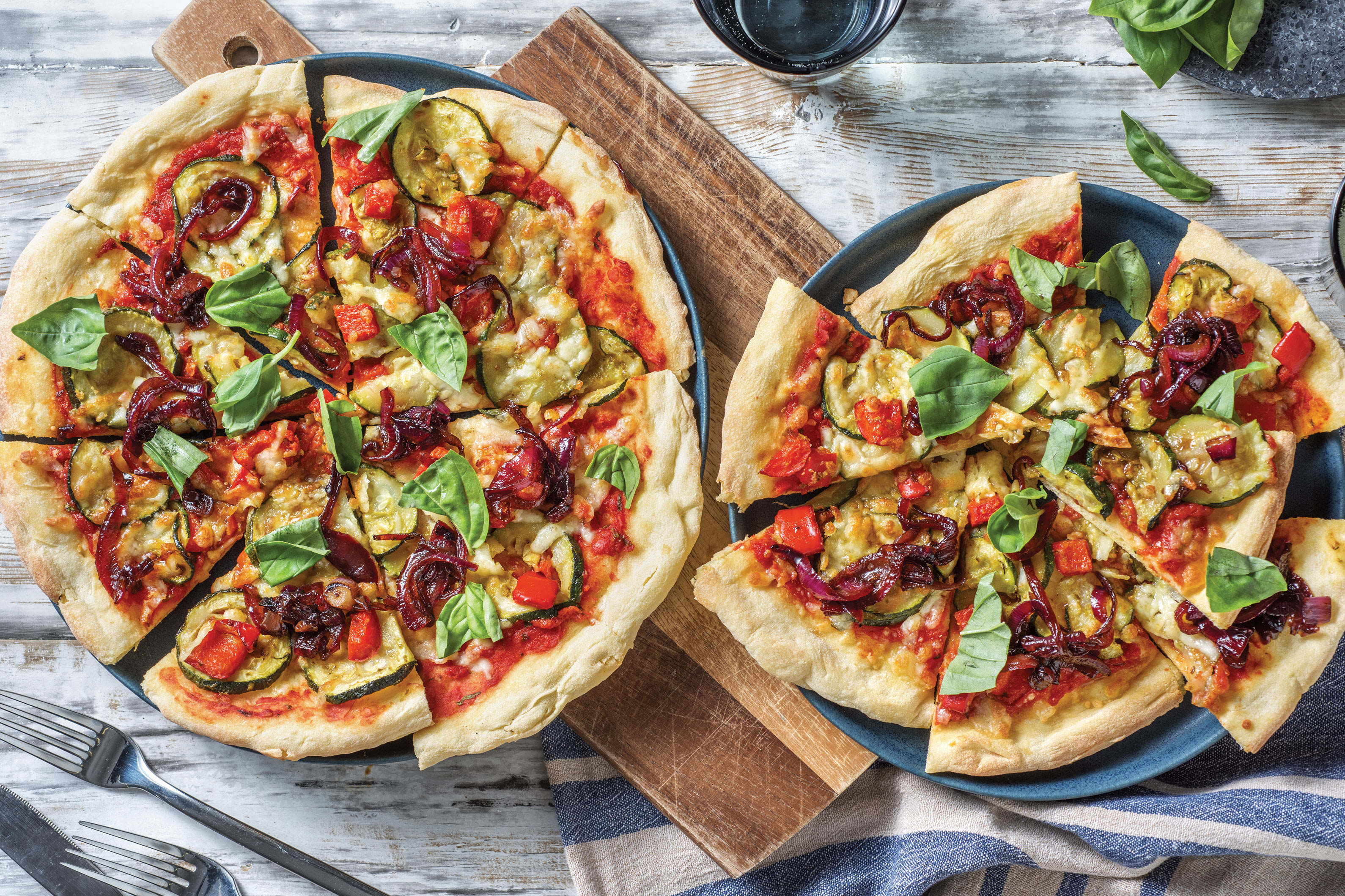 Pesto Roasted Veggie Pizza