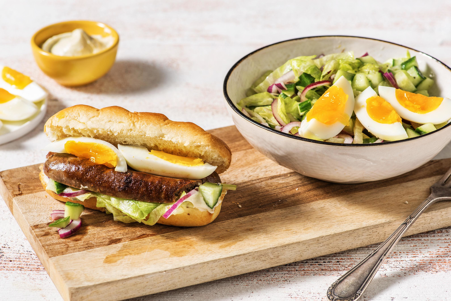 Briochebroodje met rundermerguez