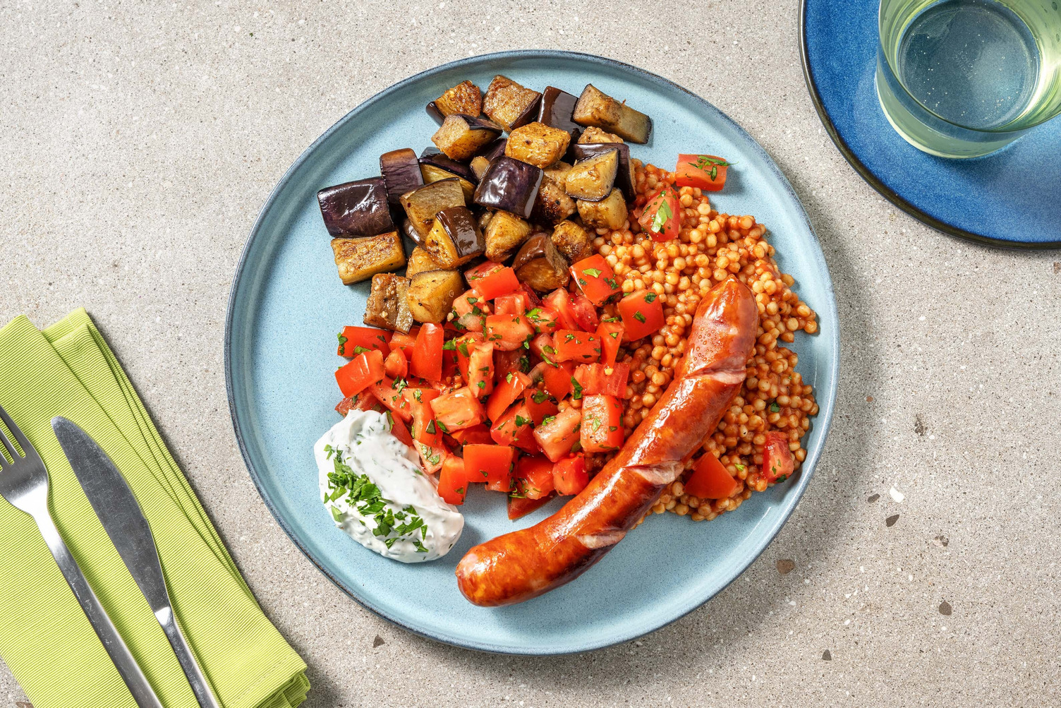 Parelcouscous pilav met rundermerguez