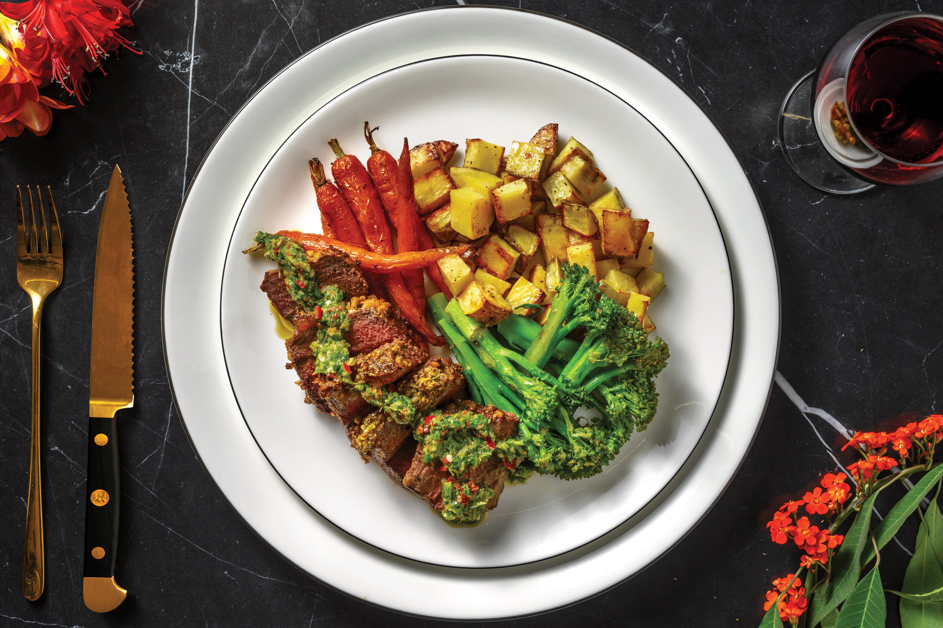 Pistachio-Crusted Lamb & Chimichurri