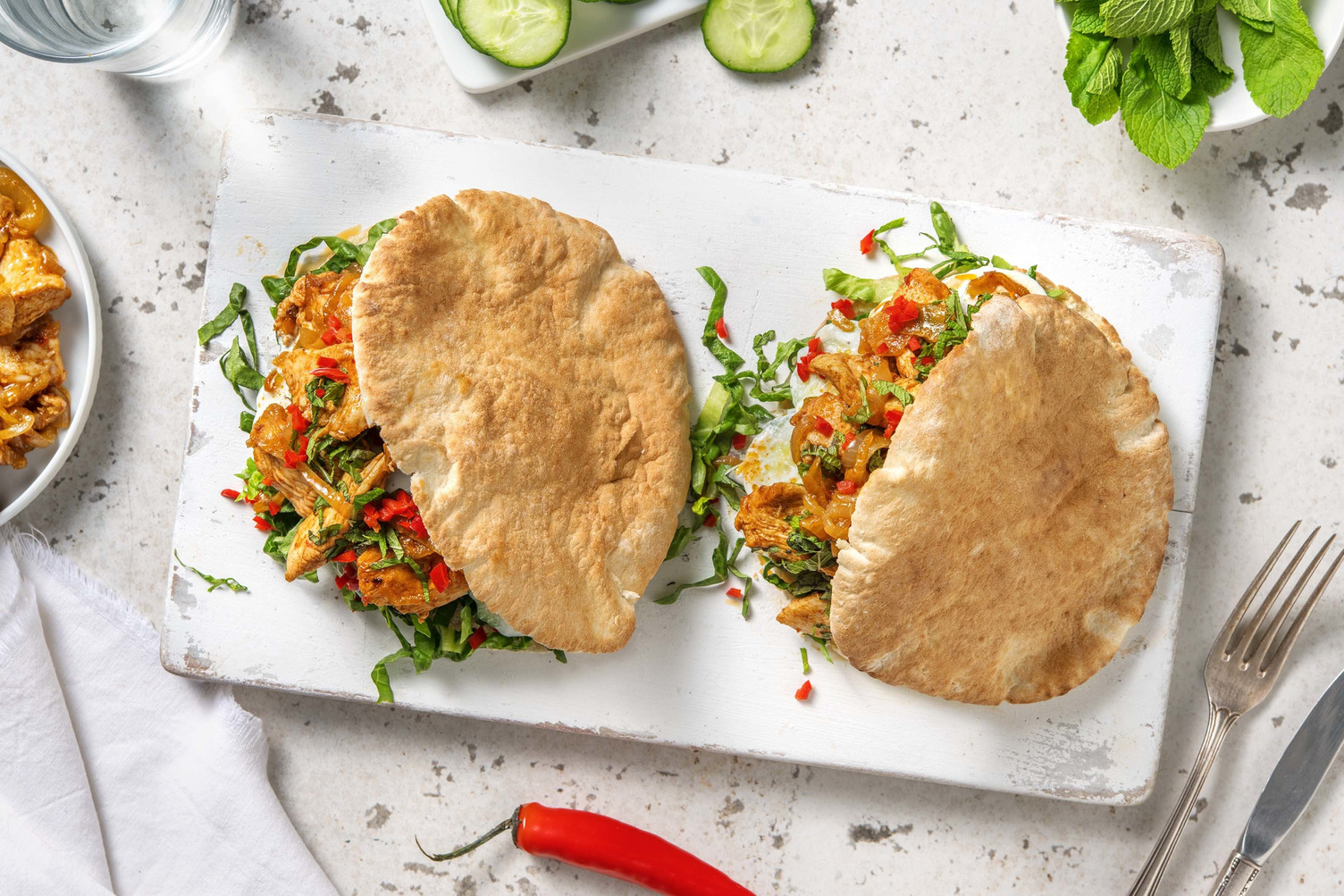 Volkoren pita met kipgyros