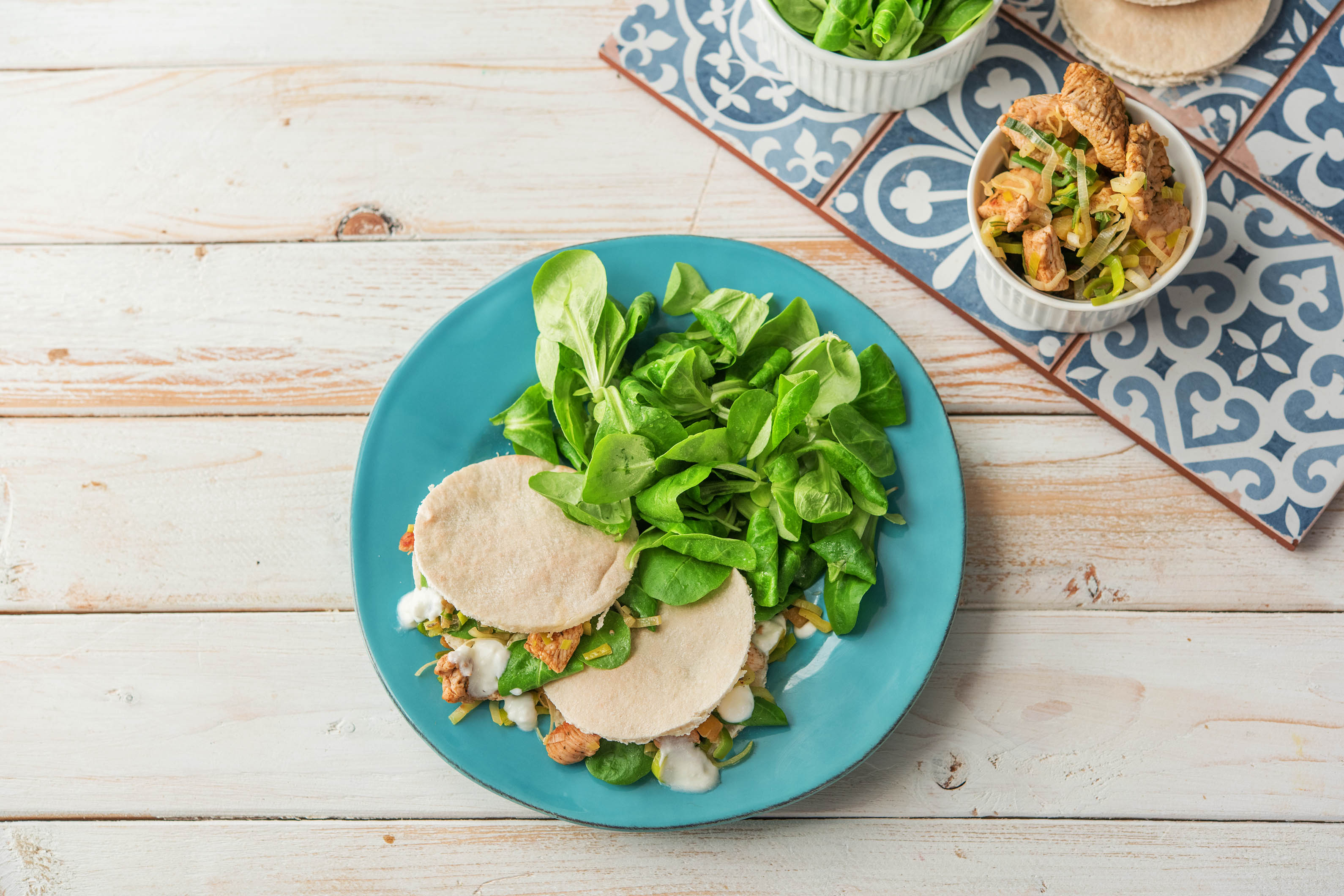 Pains pita au shawarma de dinde