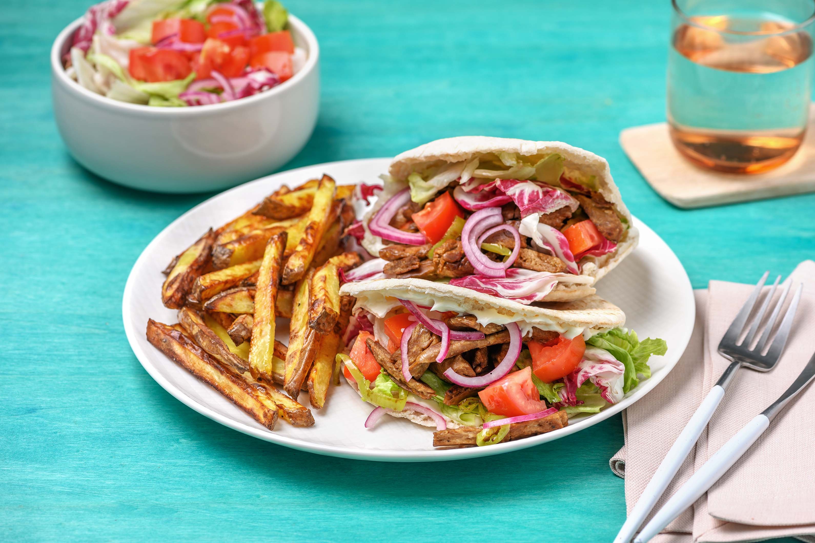 Pitabroodjes met vegetarische shoarma