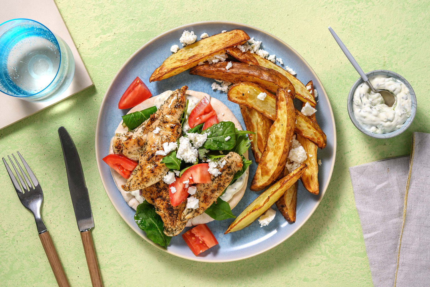 Pitas au poulet façon souvlaki