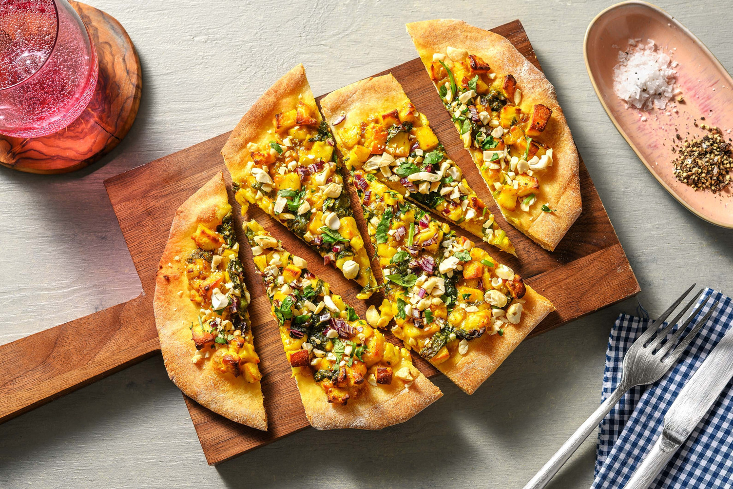 Pizza au saag paneer Tre Stelle