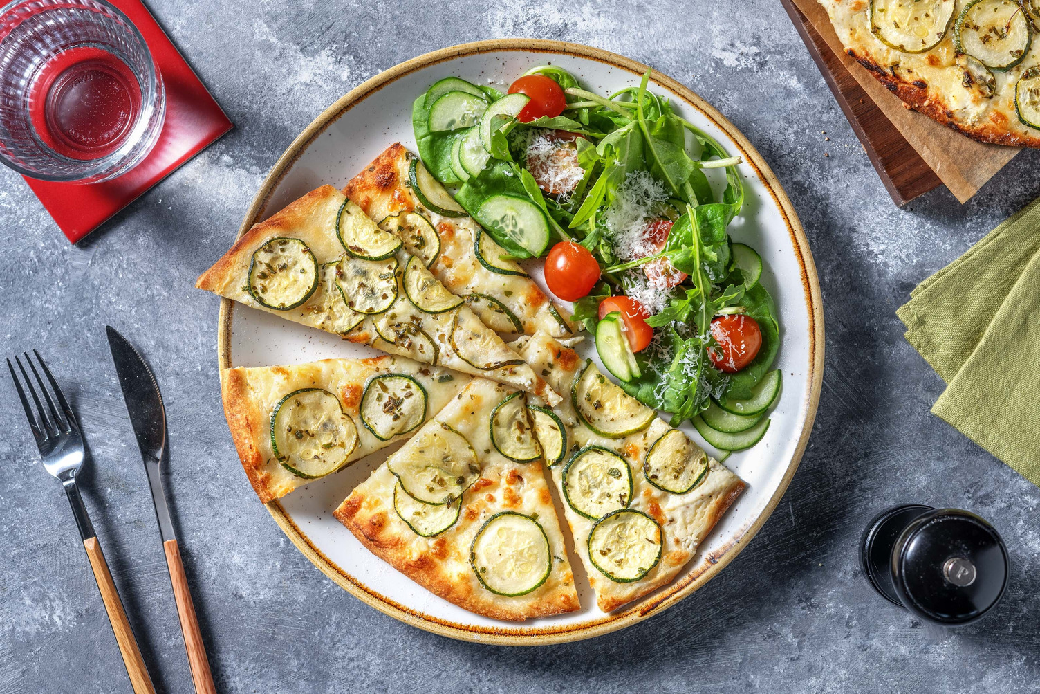 White Zucchini and Ricotta Pizza