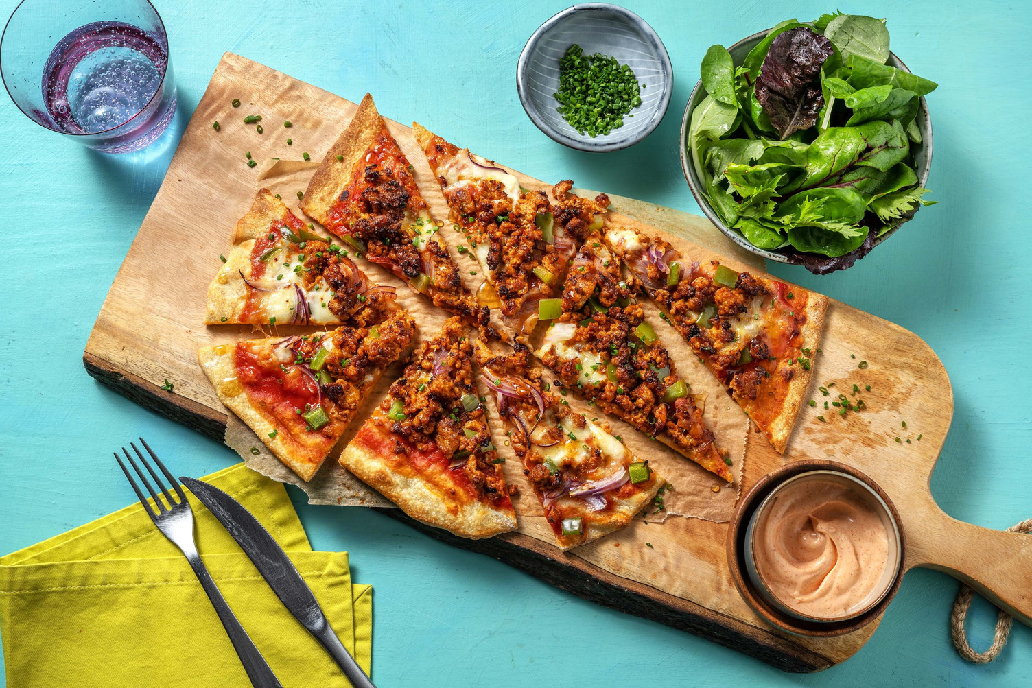 Pizza sucrée-épicée au chorizo