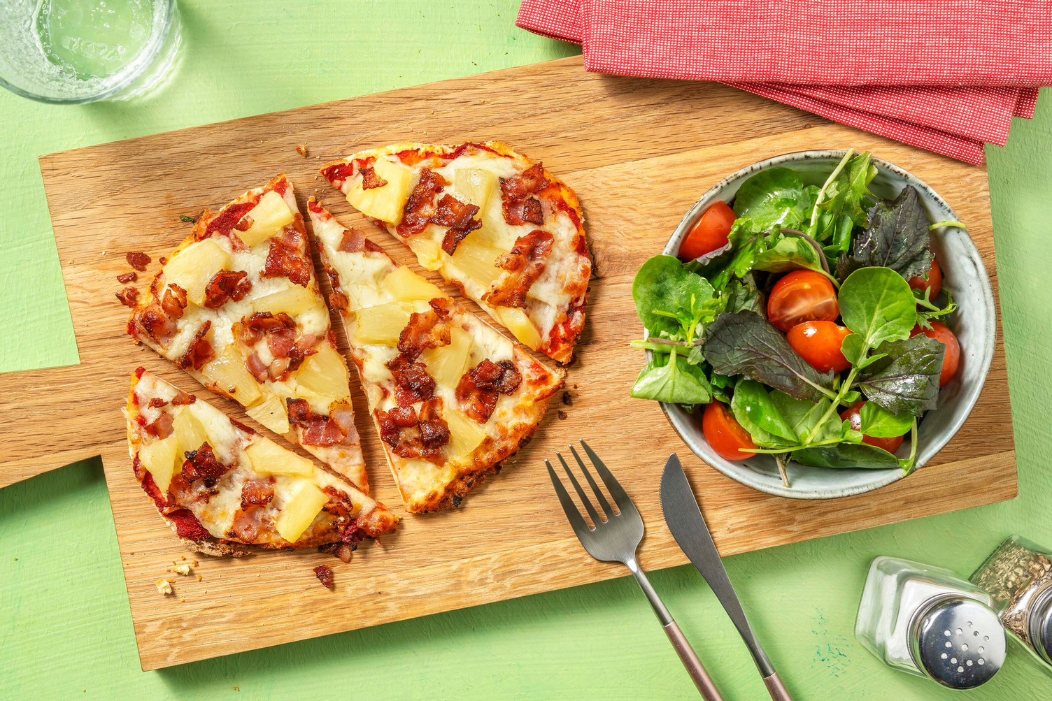 Bacon and Pineapple Flatbread Pizzas