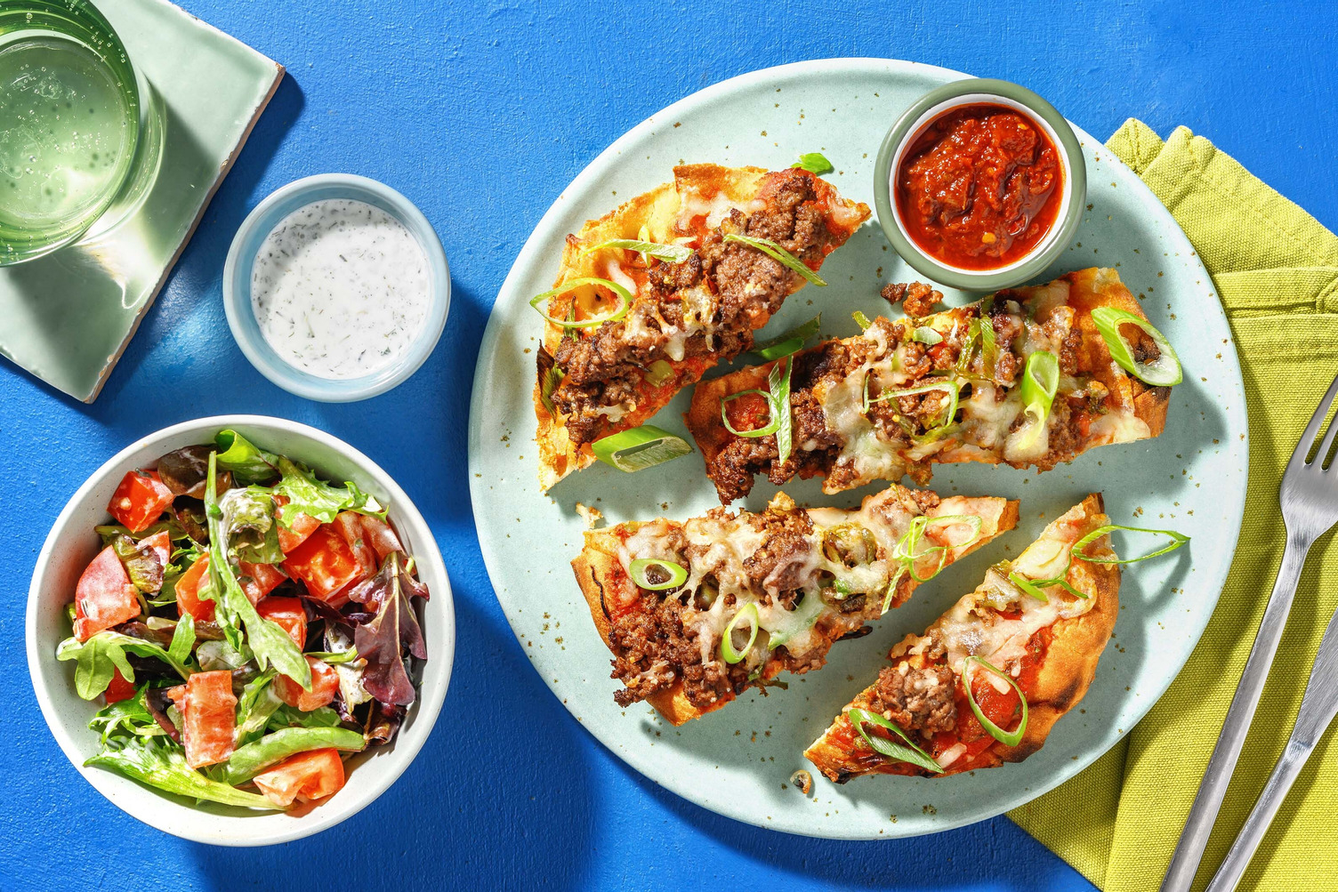 Beef Taco Flatbreads