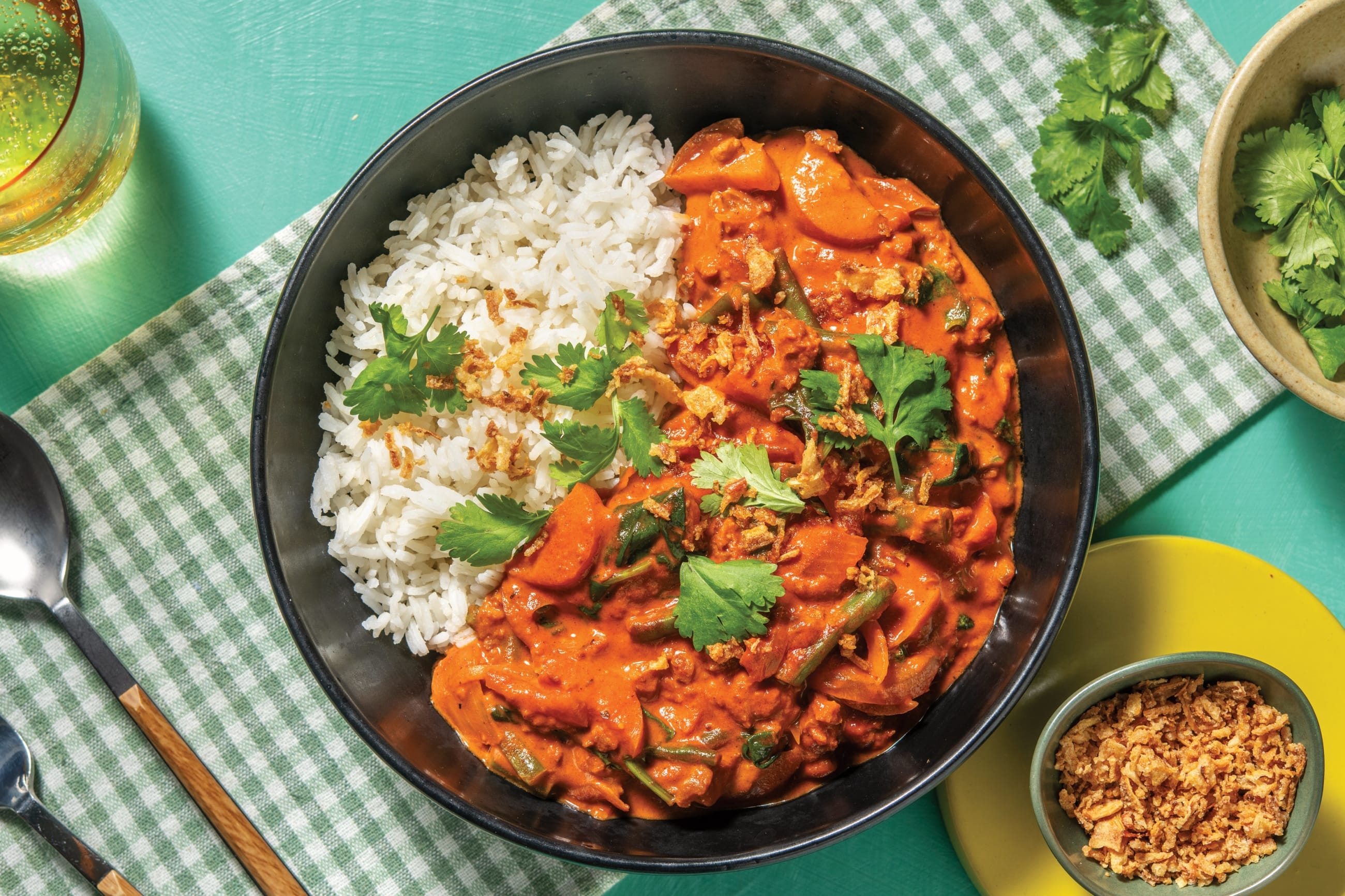 Plant-Based Mince, Bacon & Coconut Curry