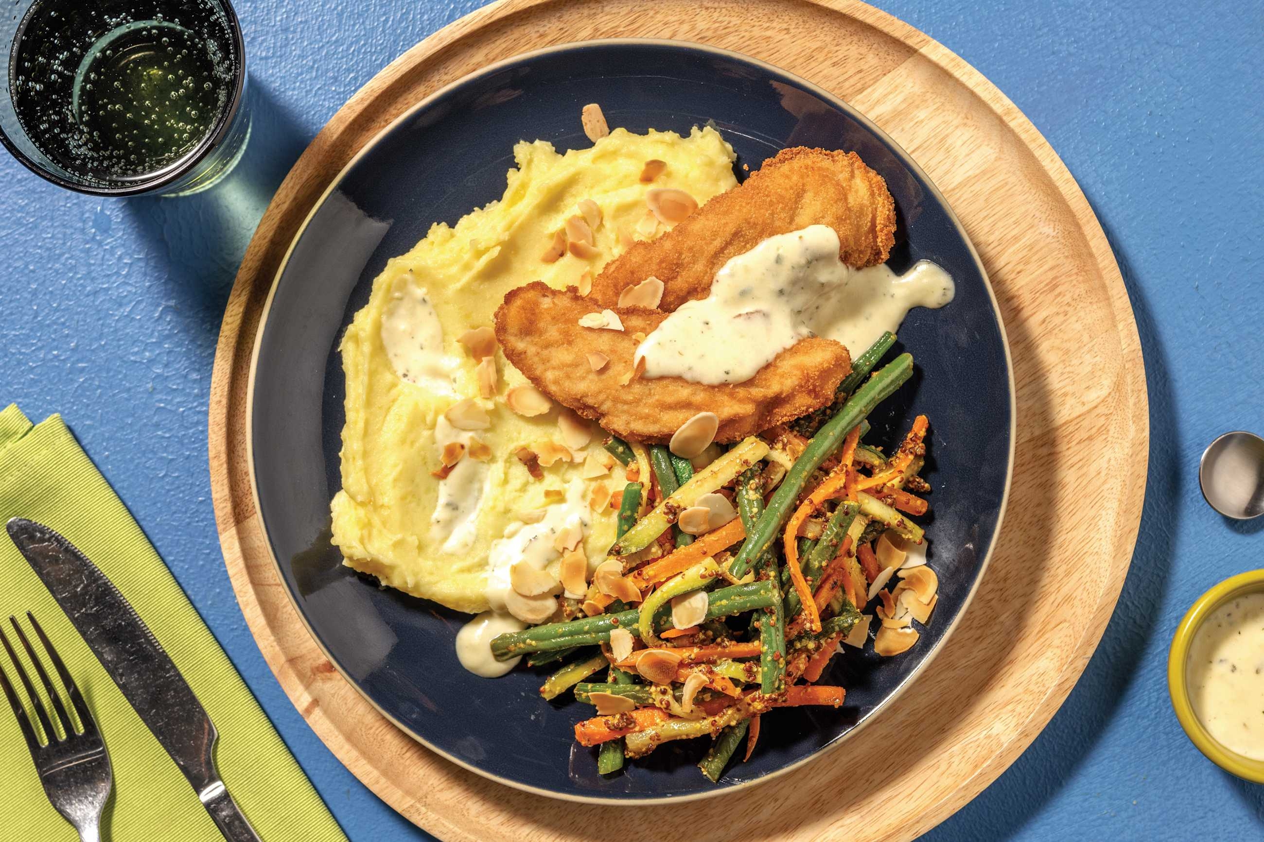 Plant-Based Chick'n Tenders & Mash