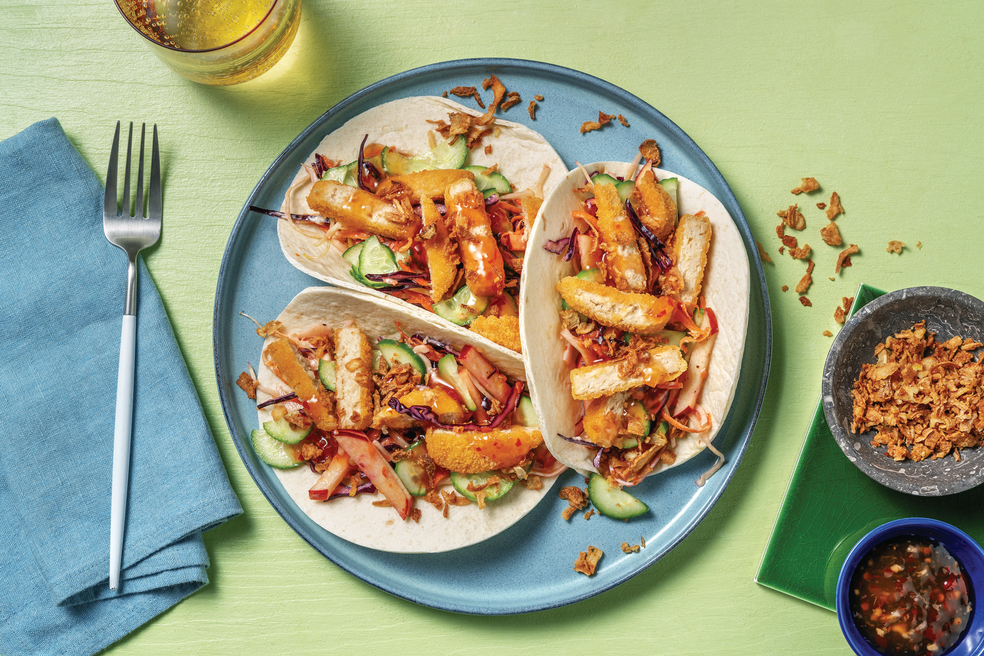 Plant-Based Crumbed Chick'n Tacos