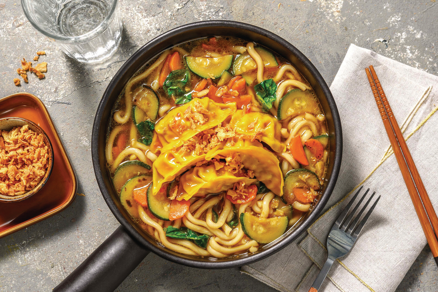 Plant-Based Gyoza & Udon Noodle Soup