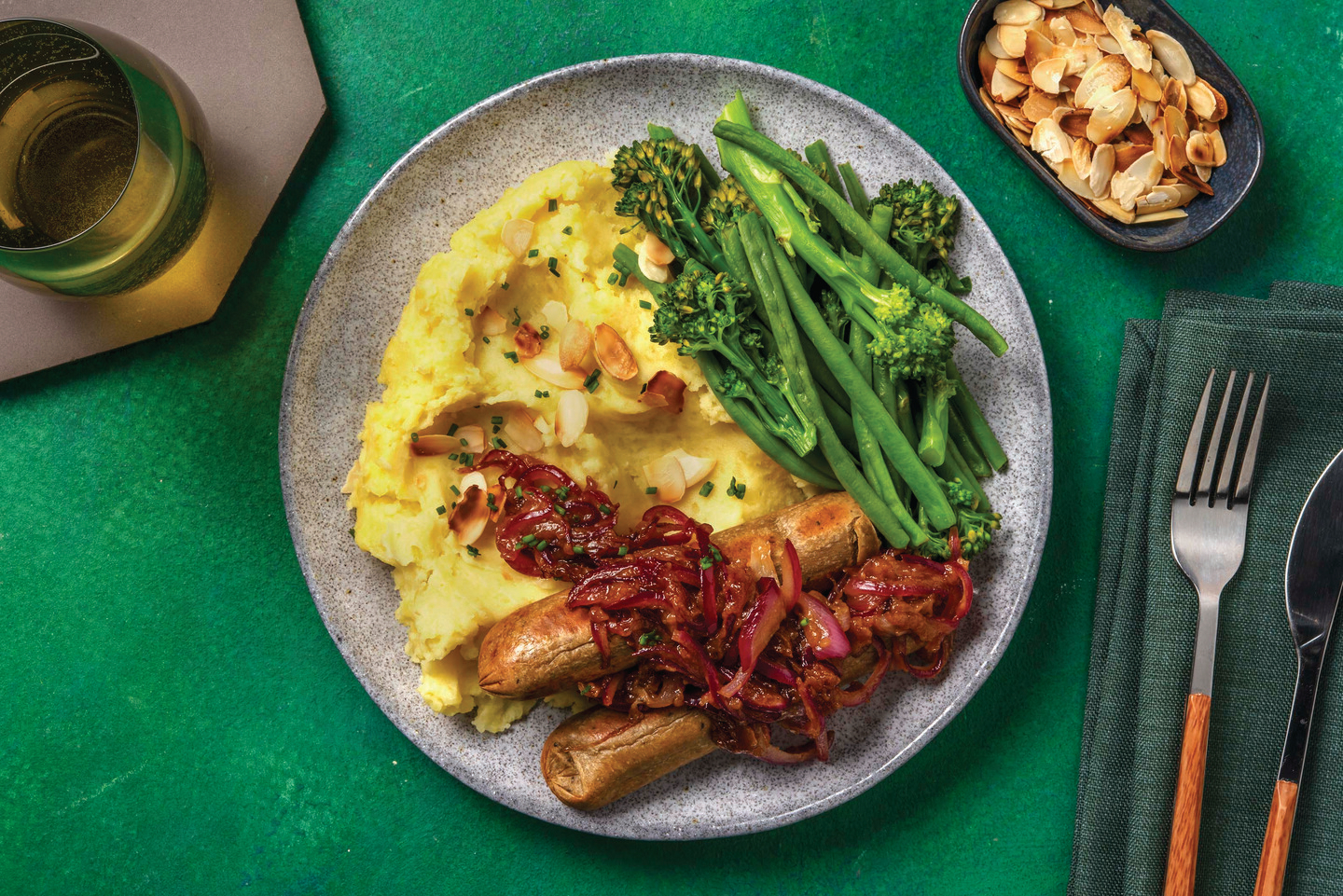 Plant-Based Herby Sausages & Potato Mash