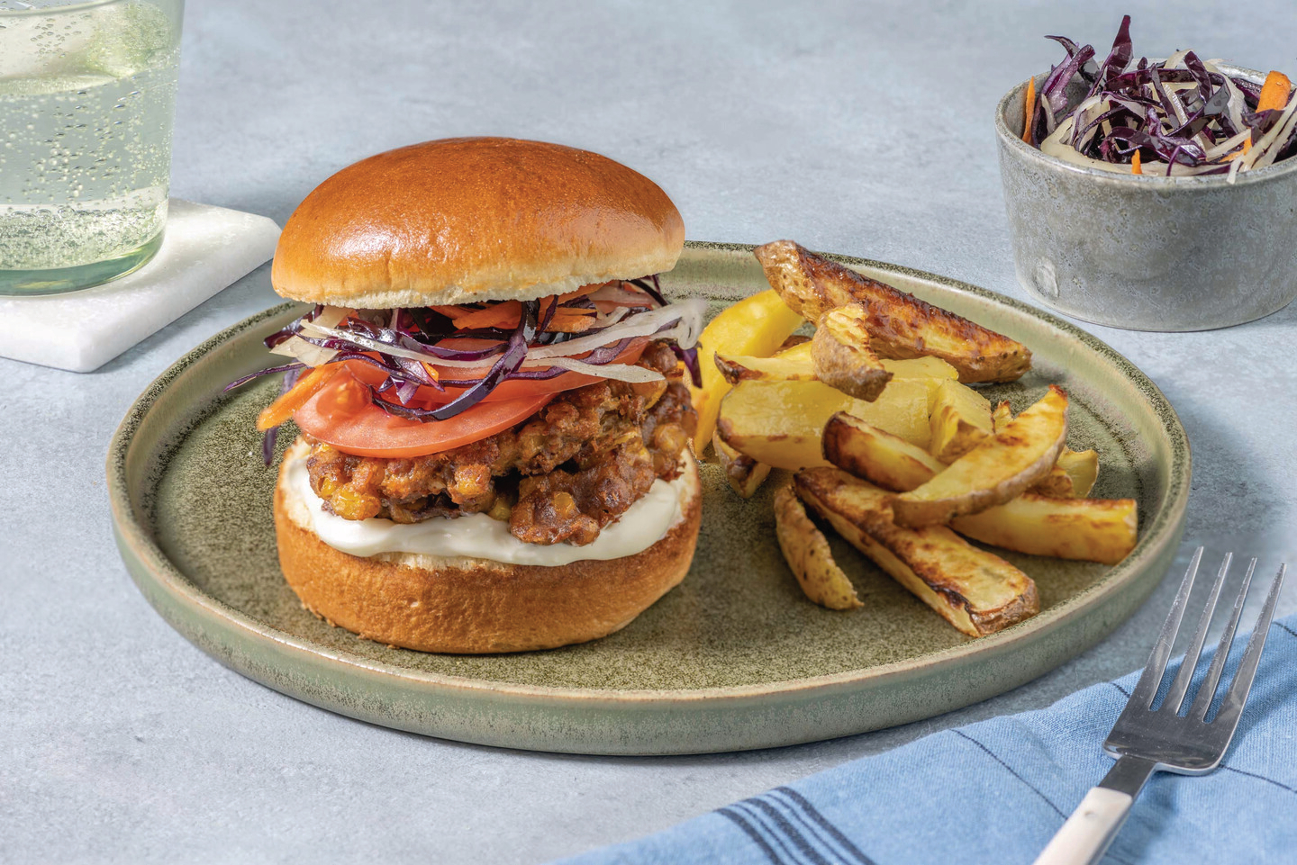 Plant-Based Indian Fritter Burger