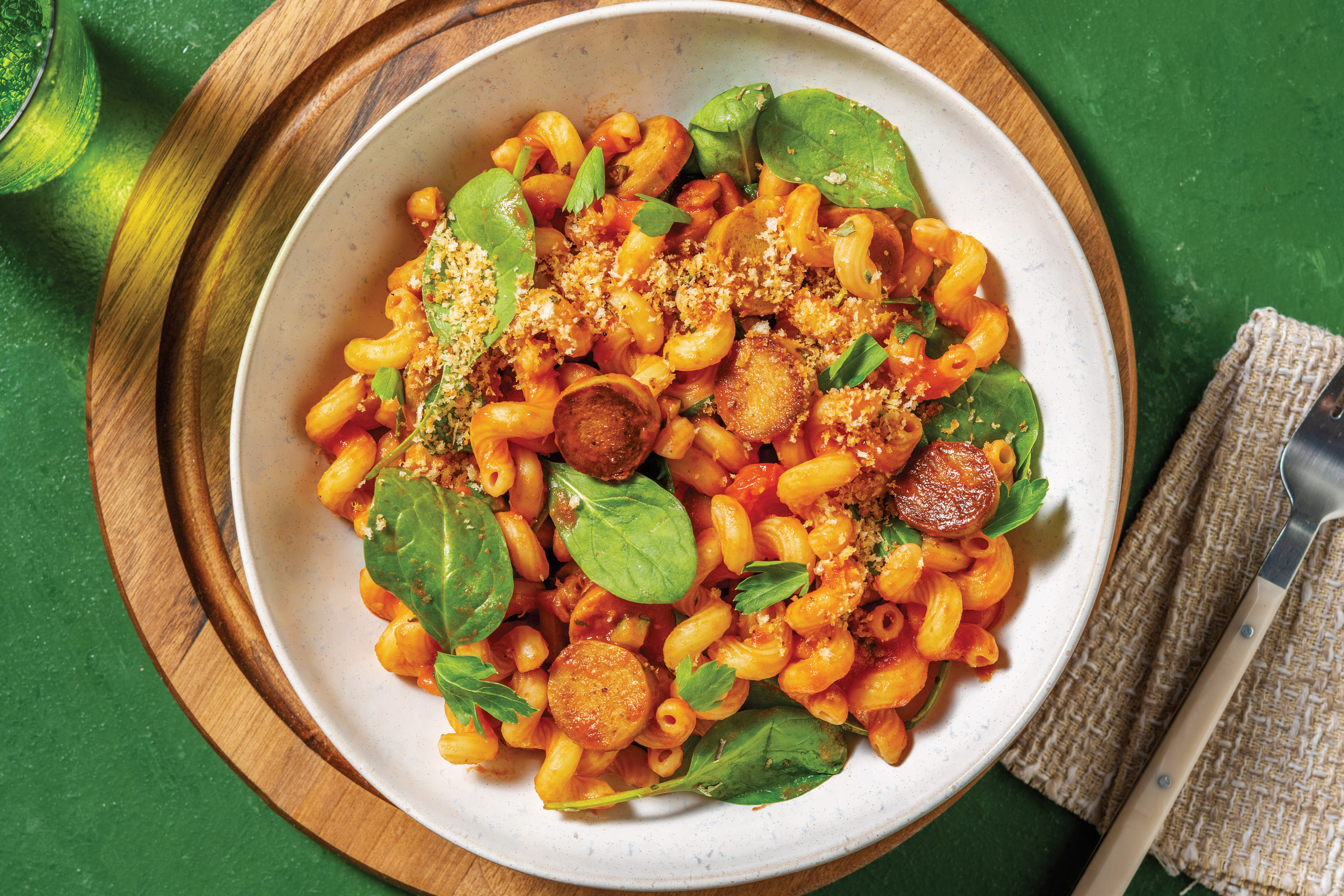 Plant-Based Sausage Trottole Pasta