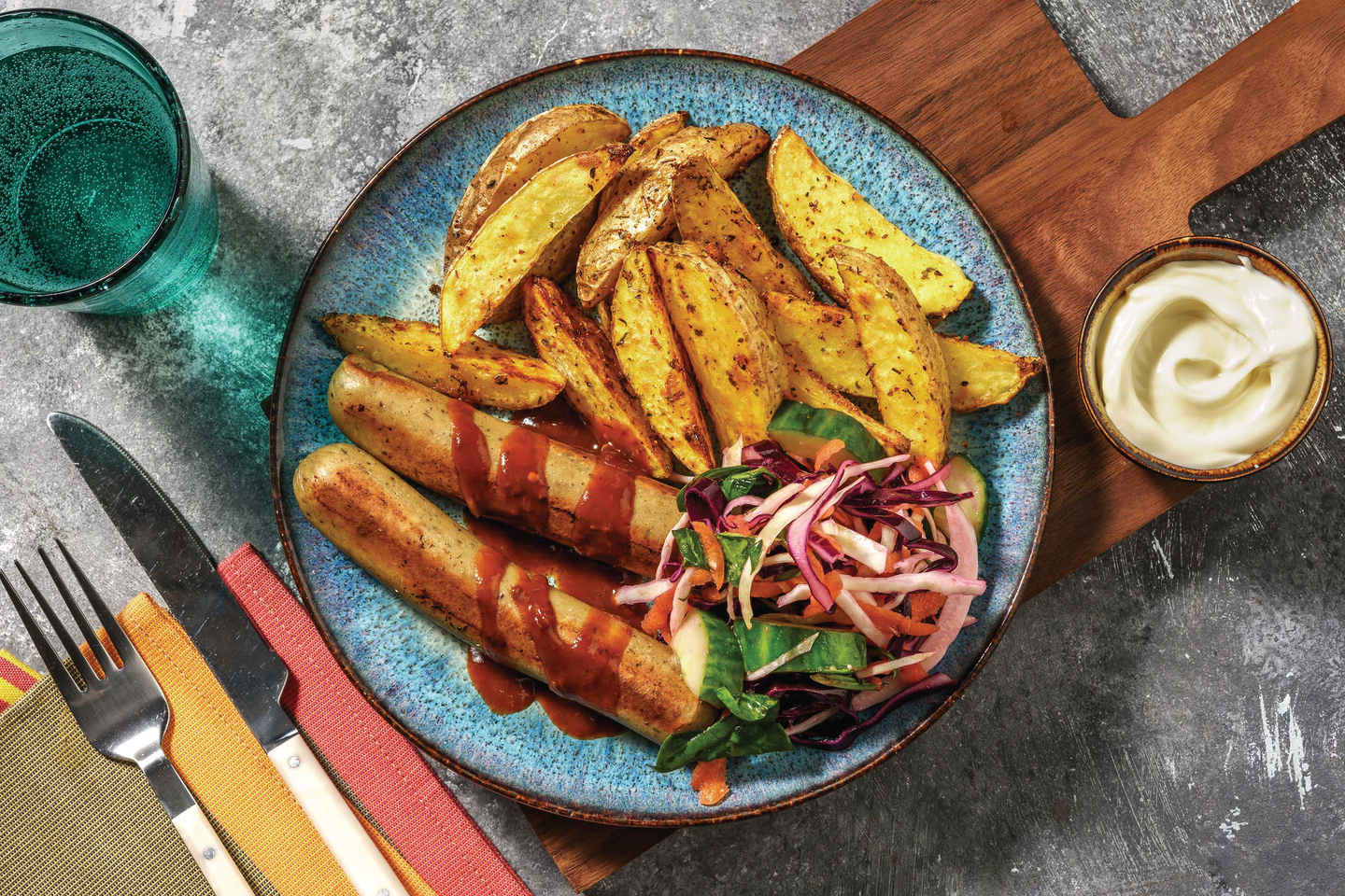 Plant-Based Sausages & Chipotle Sauce