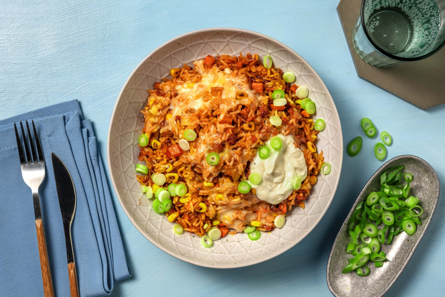 Poêlée de riz au bœuf et au maïs