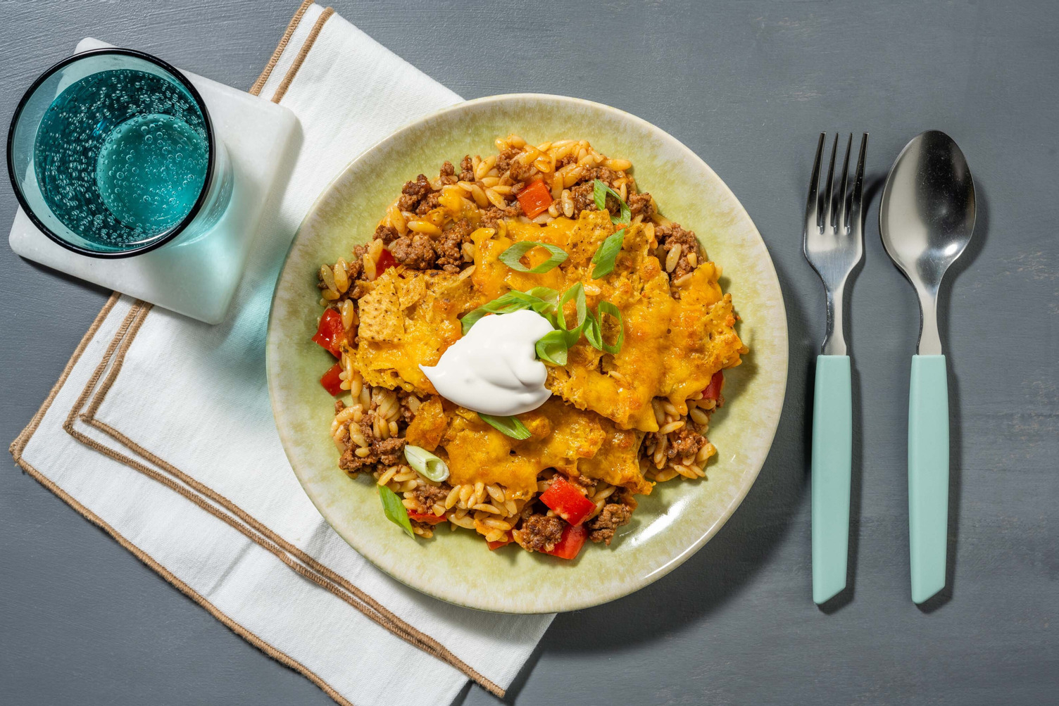 Cheesy Tex-Mex Orzo Skillet