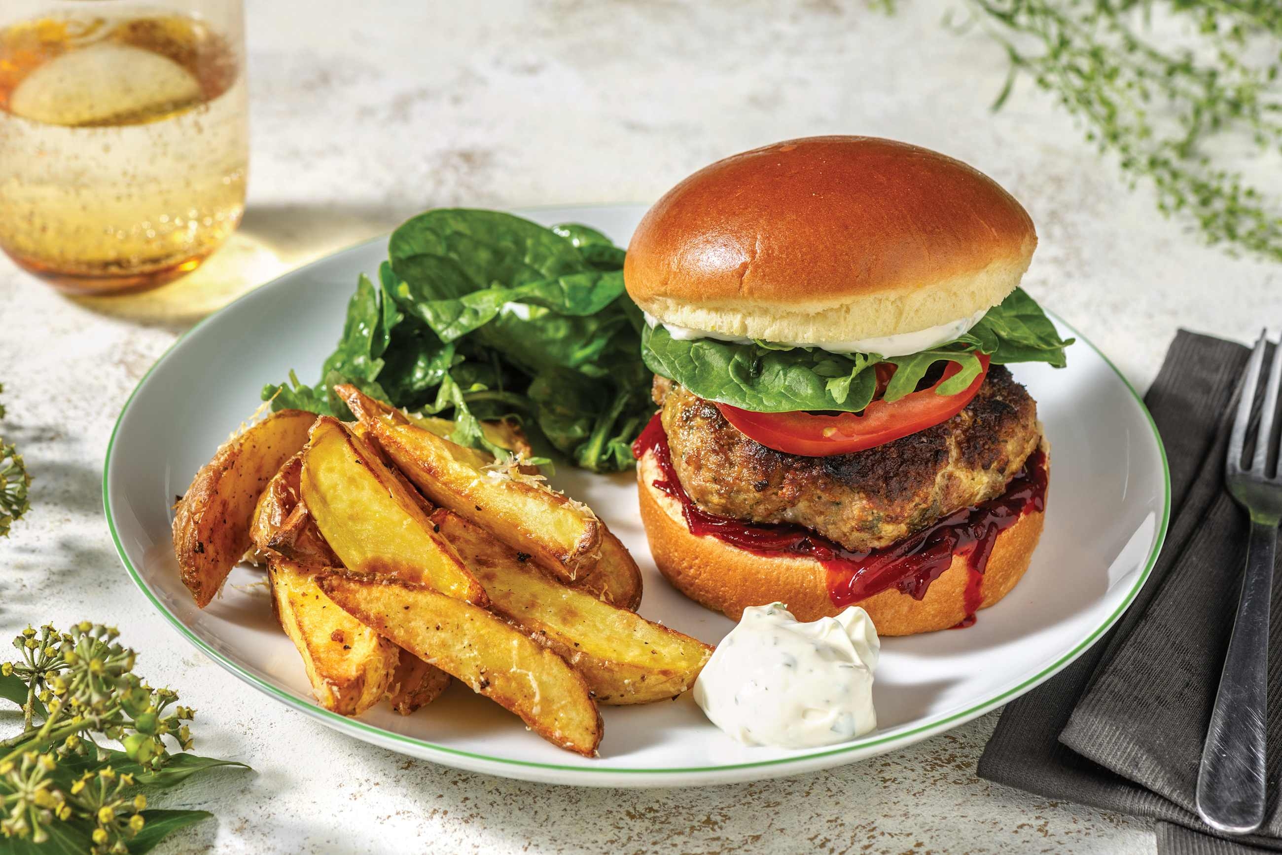 Pork, Leek & Thyme Stuffing Burger